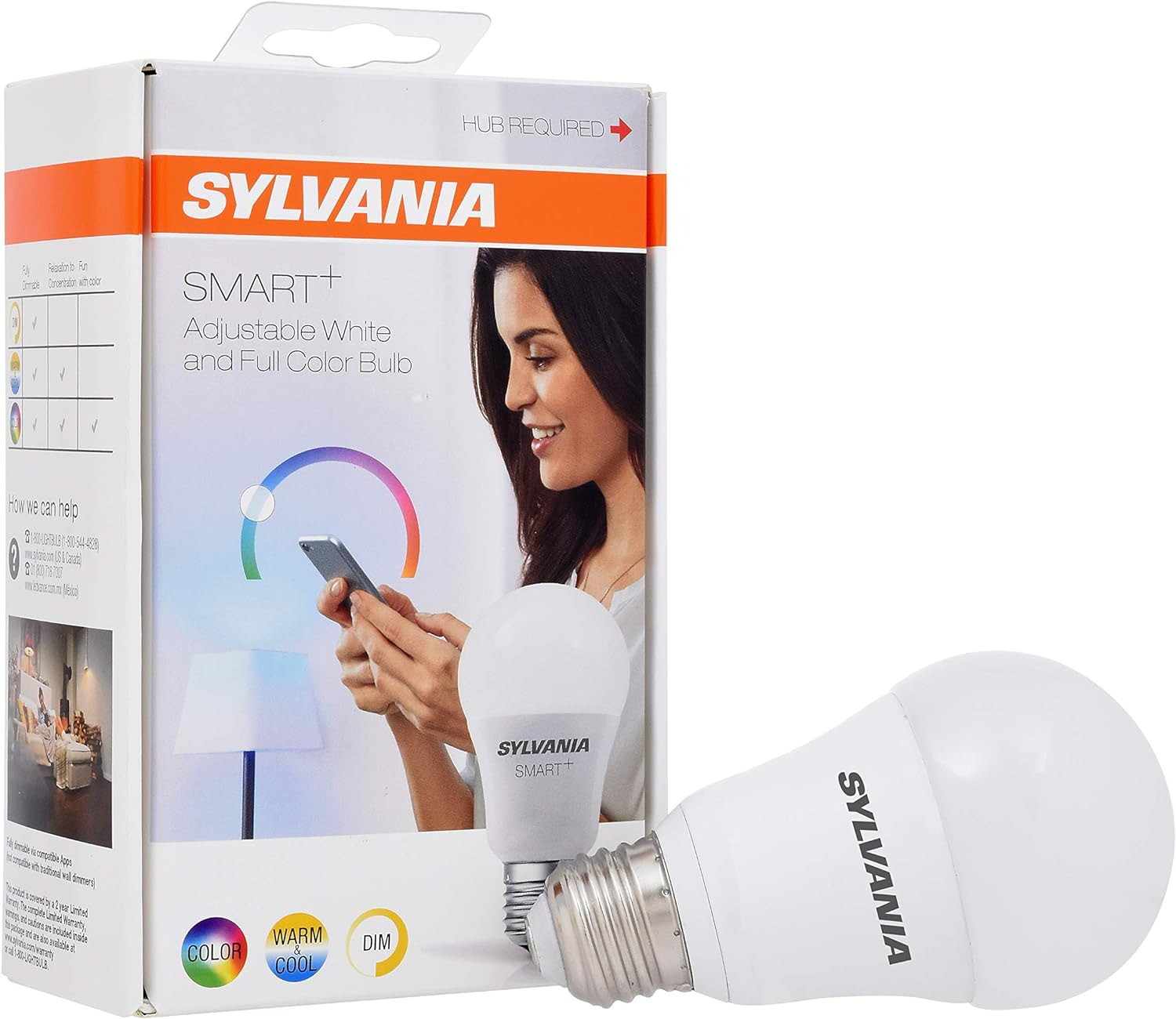 Sylvania SMART+ A19 Smart Light Bulb, 60W Color LED, 1-Pack