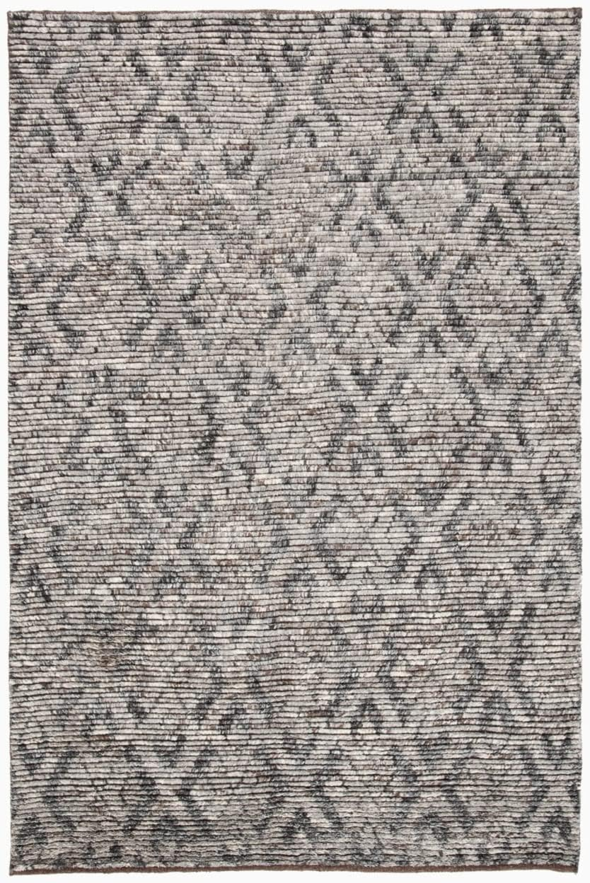 Gray Hand-Knotted Wool 4' x 6' Rectangular Rug