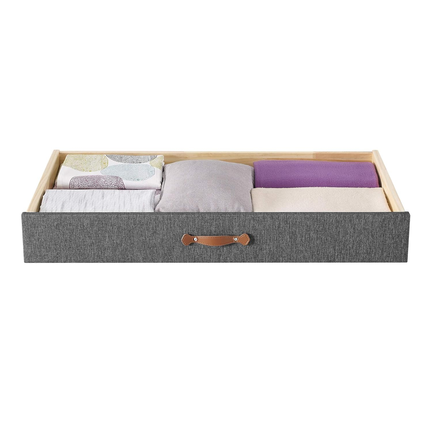 MUSEHOMEINC Upholstered Underbed Storage Trundle Organizer, Full/Twin