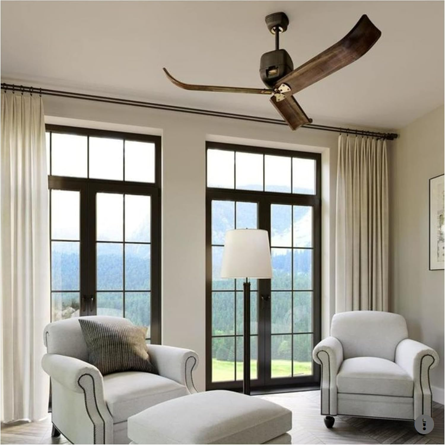 Antique Iron and Dark Walnut 60" Energy Star Ceiling Fan with Remote