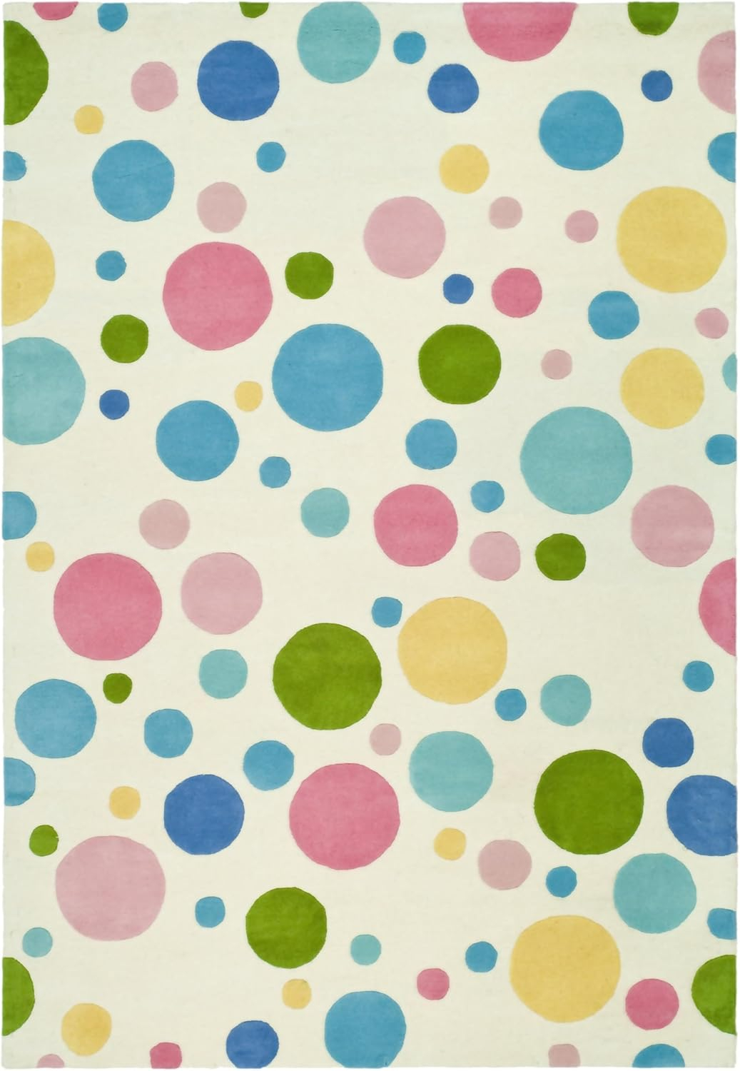 SAFAVIEH Soho Dots Polka Dots Wool Area Rug, Ivory/Multi, 9'6" x 13'6"