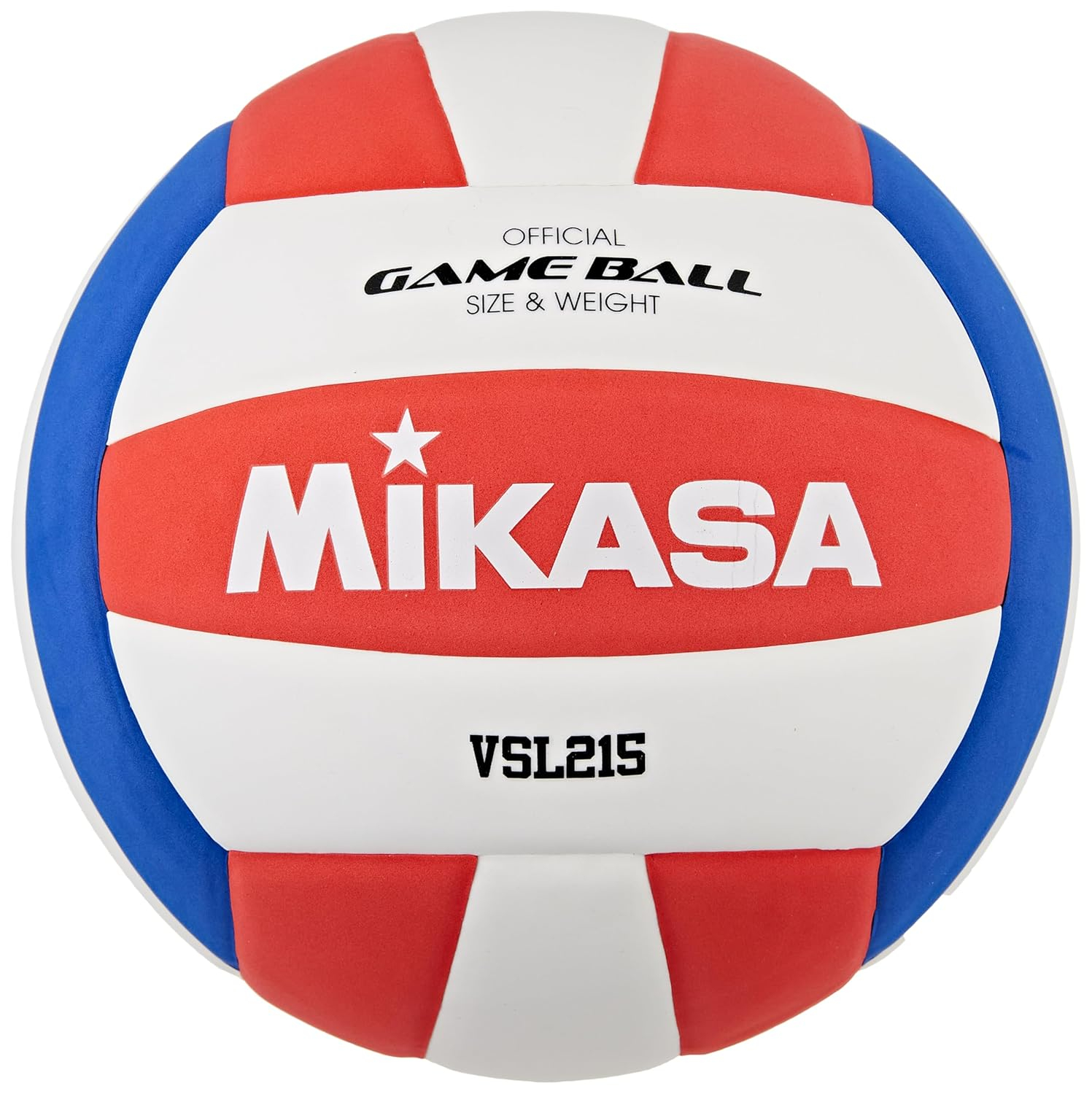 Mikasa VSL215 Competitive Class Volleyball, Size 5, Red/White/Blue