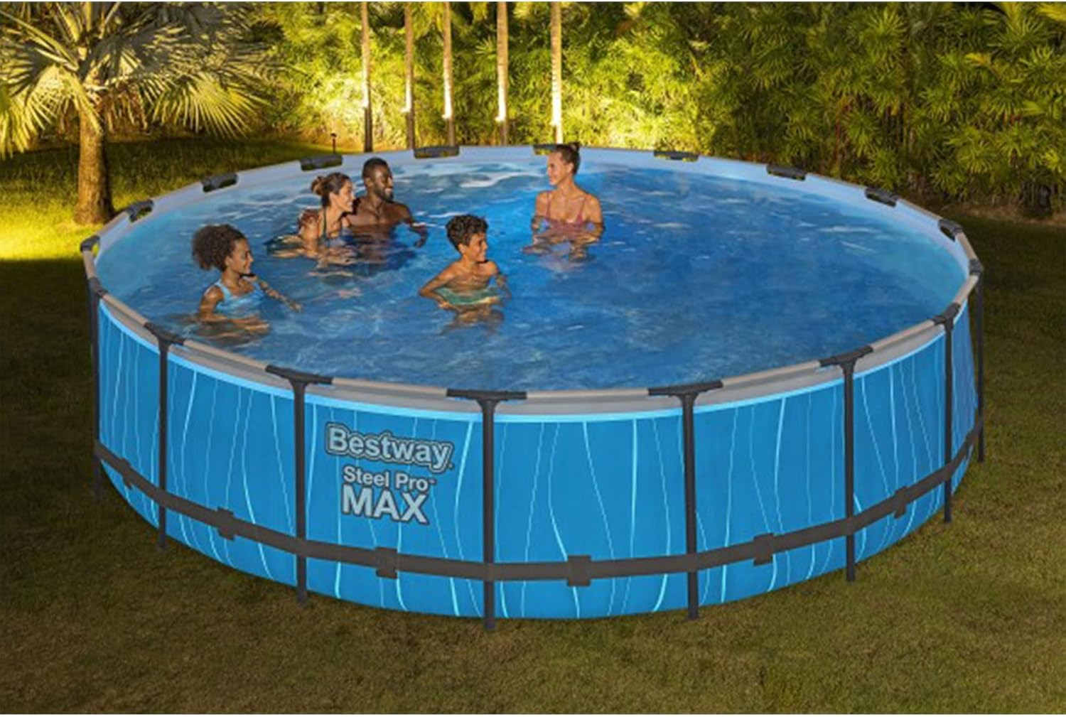 Bestway Steel Pro MAX 18'x48" Round Above Ground Pool w/LED Light & Remote