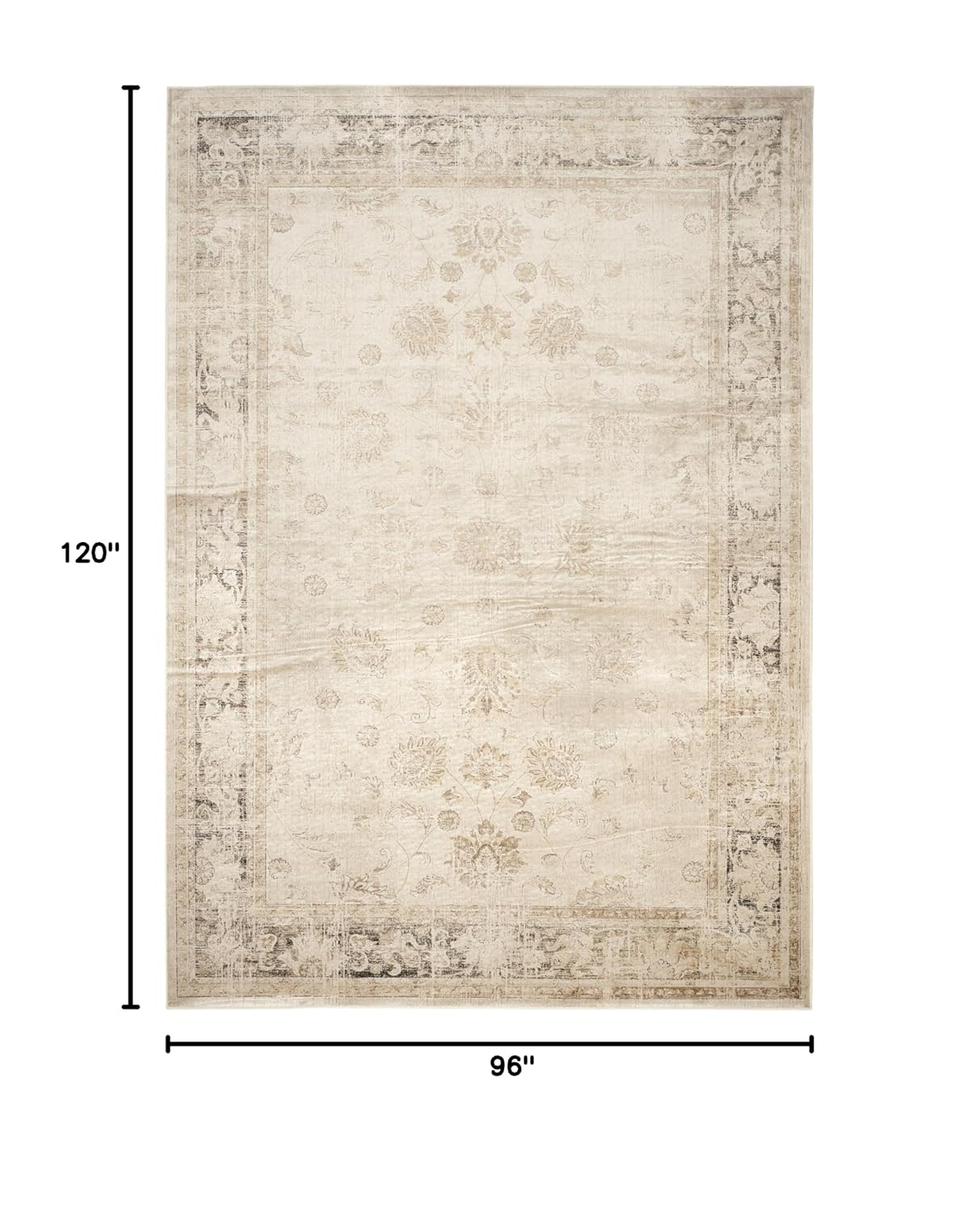 Vintage Stone 8 ft. x 10 ft. Distressed Border Area Rug