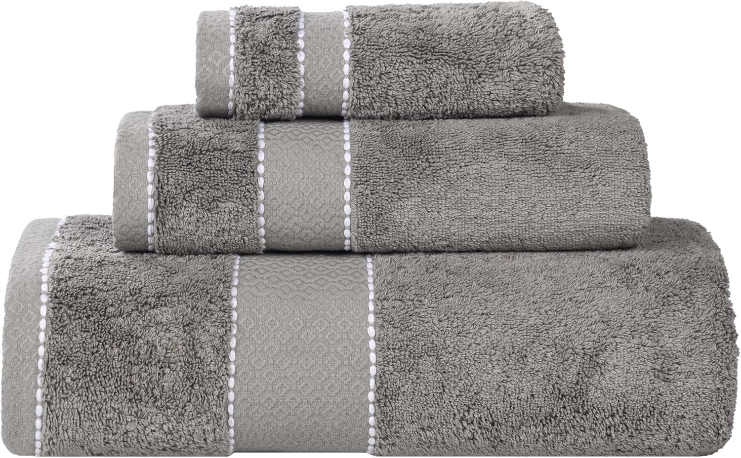 Superior Niles Egypt Produced Giza Cotton 3 Piece Towel Set, Charcoal