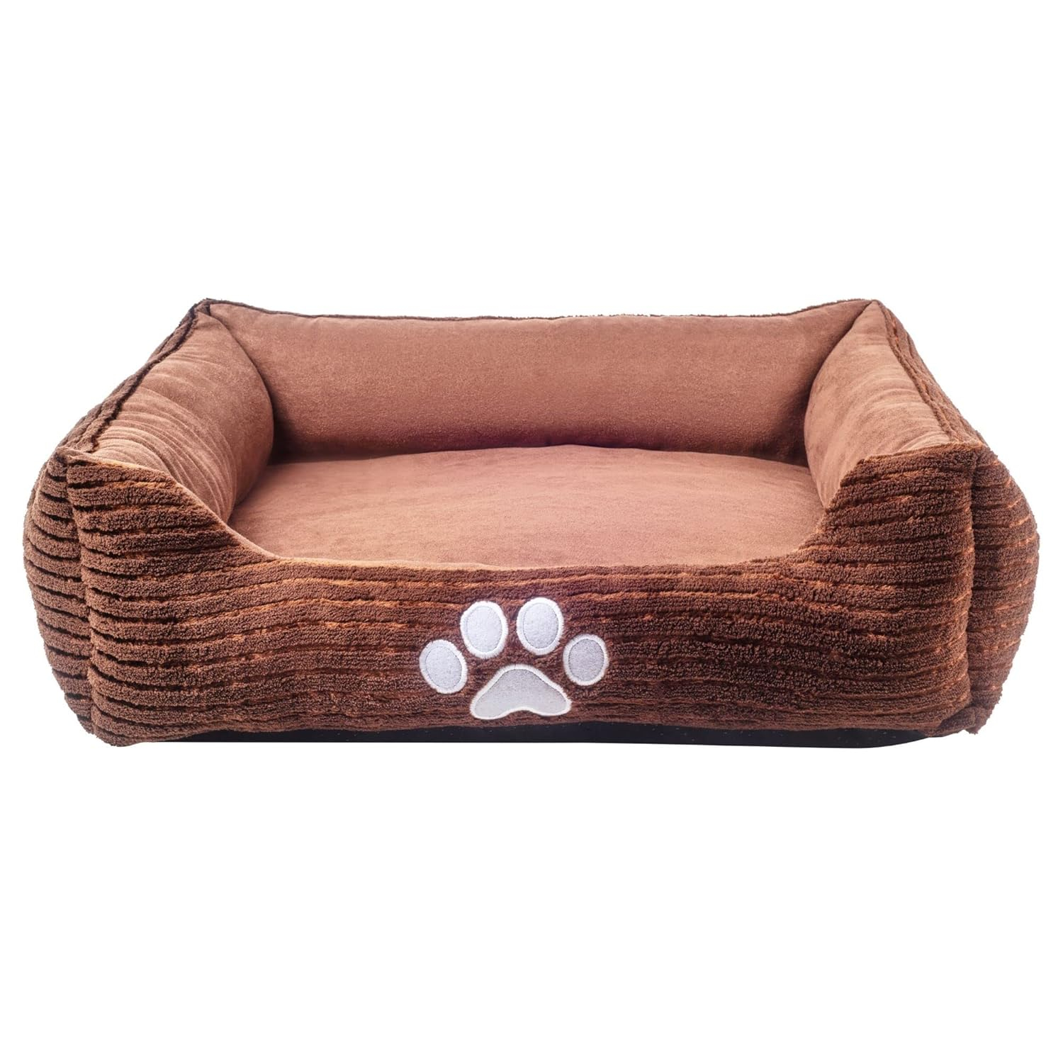 Long Rich Reversible Rectangle Pet Bed Dog Bed with Dog Paw Embroidery,Medium size, by Happycare Textiles