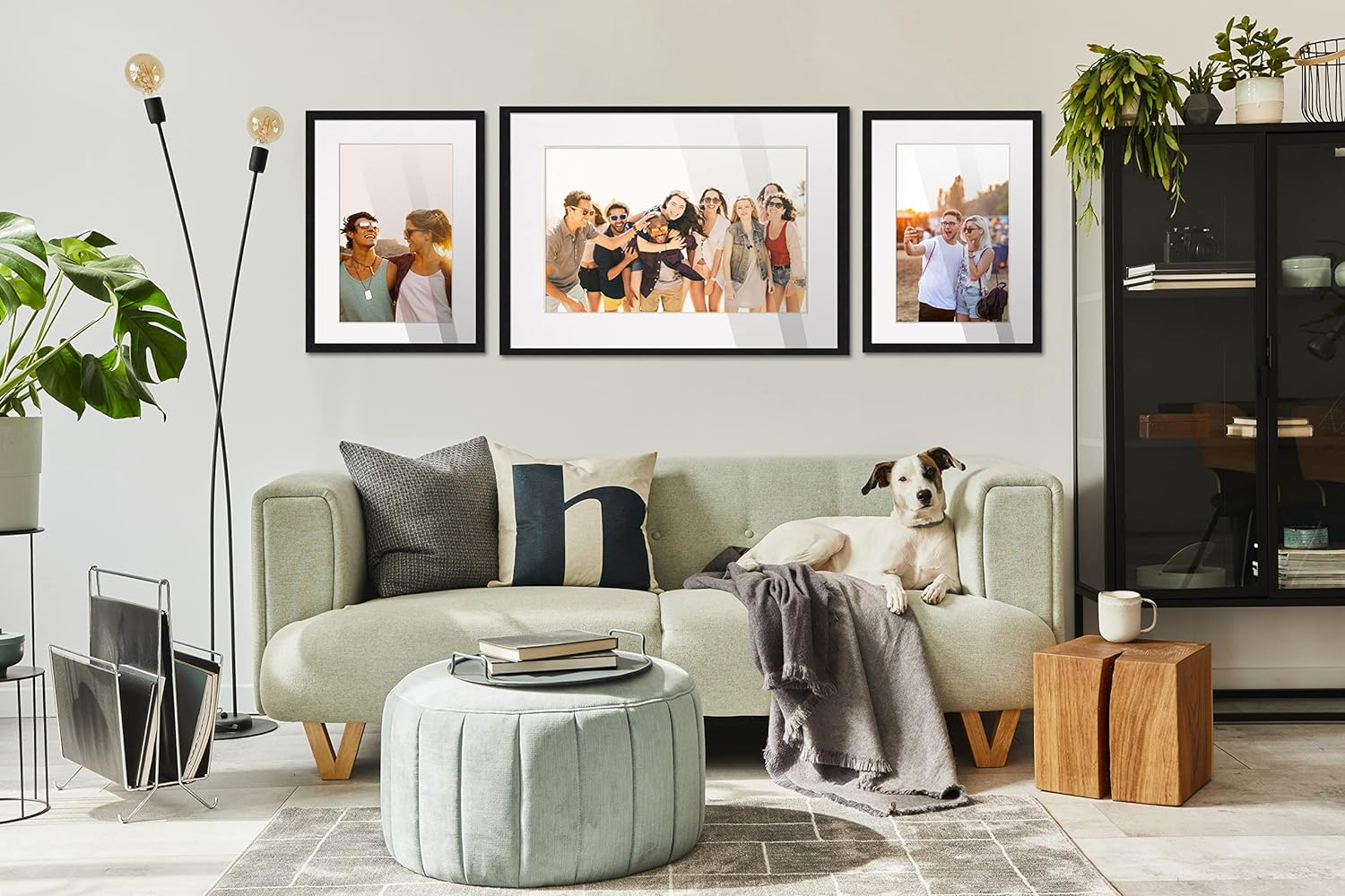 13x18 Frame Black With White Picture Mat For 13x18 Photo - Black 15x20 Frame To Display Print or