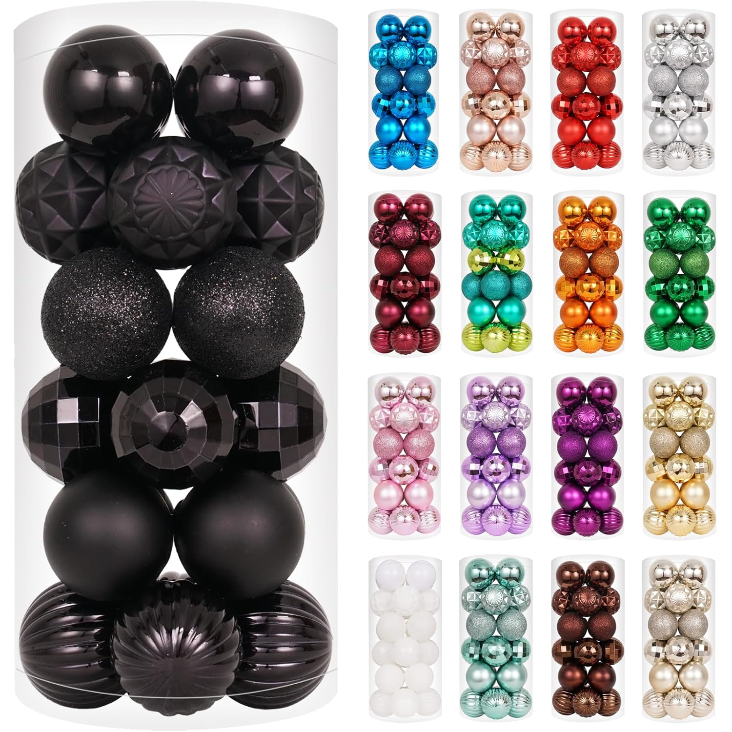 XmasExp 16ct Christmas Balls Ornaments - Shatterproof Large Hanging Ball Decorative Xmas Balls for Halloween Decorations Holiday Wedding Party Xmas Tree Decoration(3.15"/80mm, Light Purple)