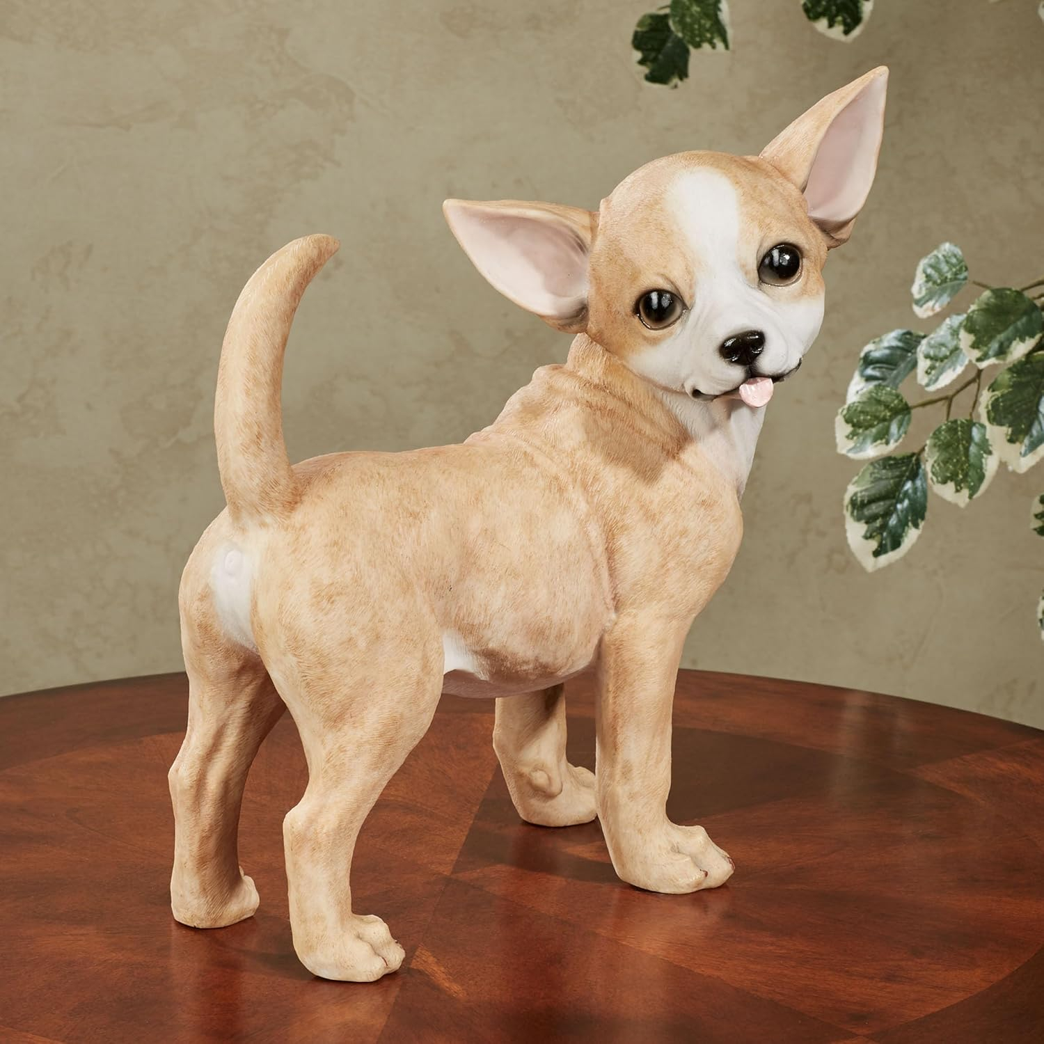 Delighted Chihuahua Dog Adorable Table Sculpture Tawny