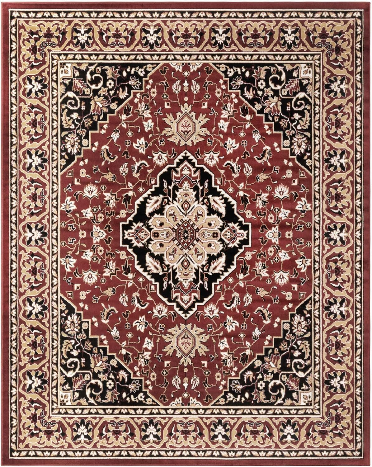 Superior Glendale Oriental Medallion Indoor Area Rug, 6'x9', Red