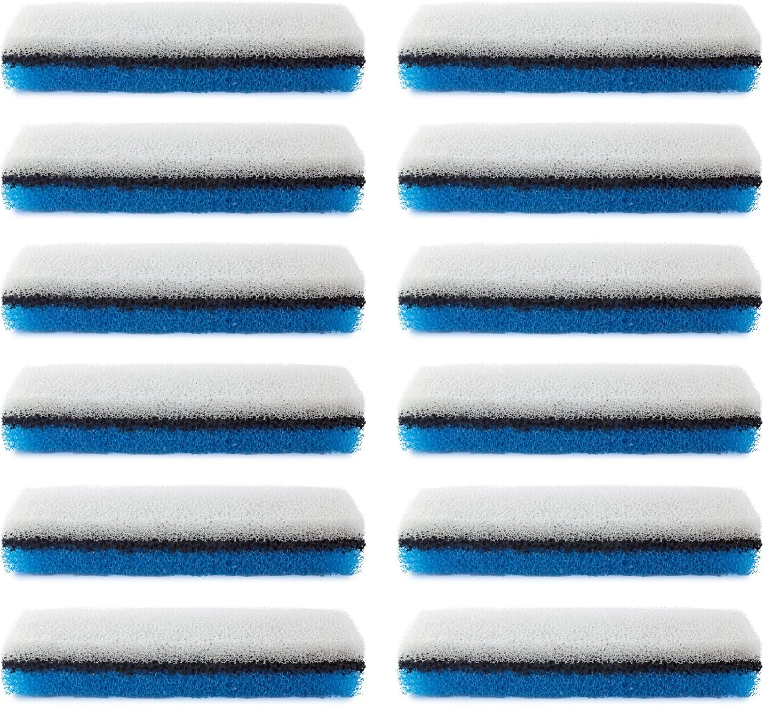 PET STANDARD Premium Water Filter Compatible with NPET® WF020 Water Fountain. Rectangular-Shaped, Washable Pet Fountain Filters with Triple Filtration System, Pack of 12  [Compatibility] PET STANDARD