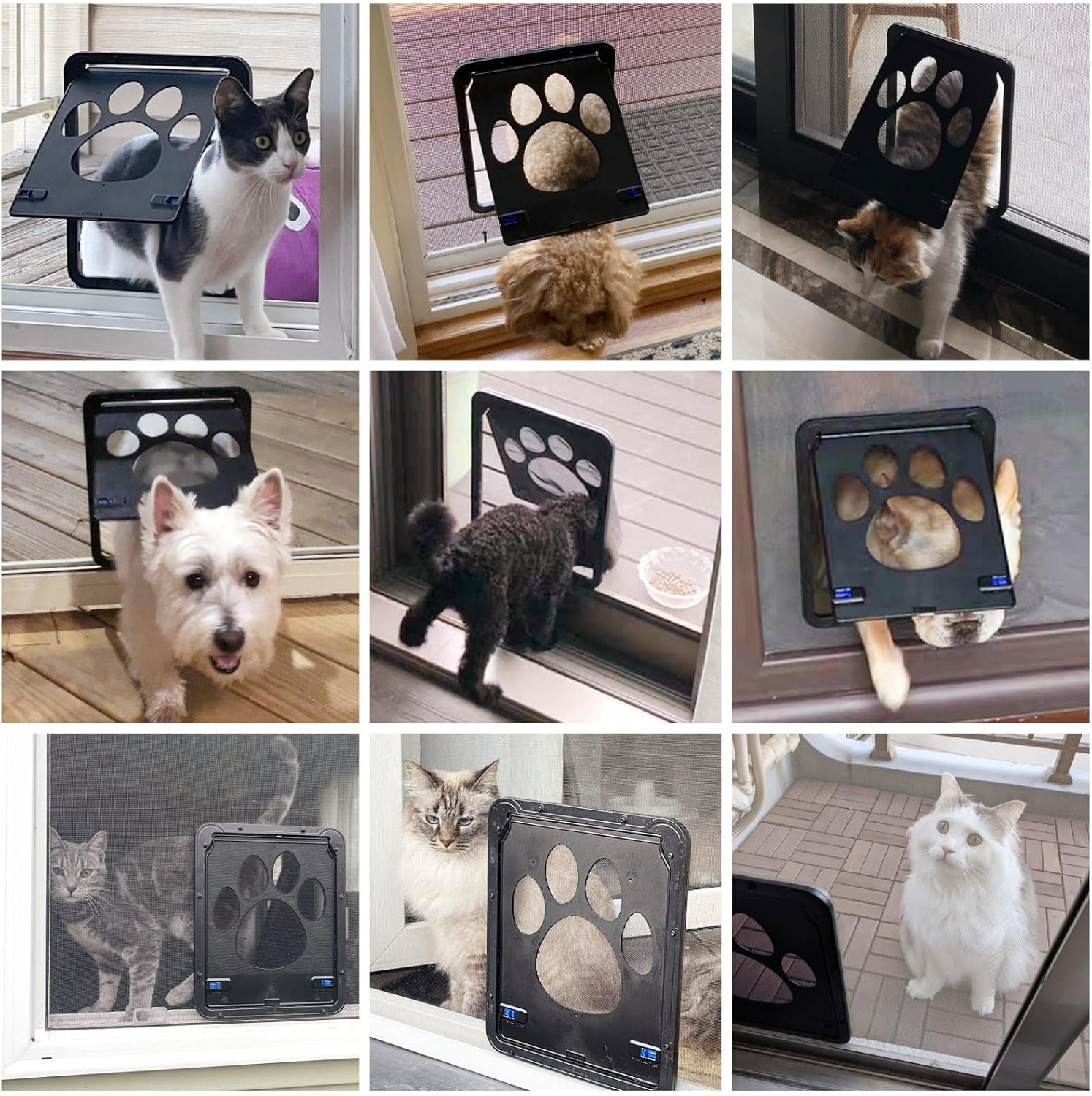 Namsan Pet Door Screen Door Inside Size 8 x 10 inches Screen Door for Cats Sliding Screen Magnetic Lockable