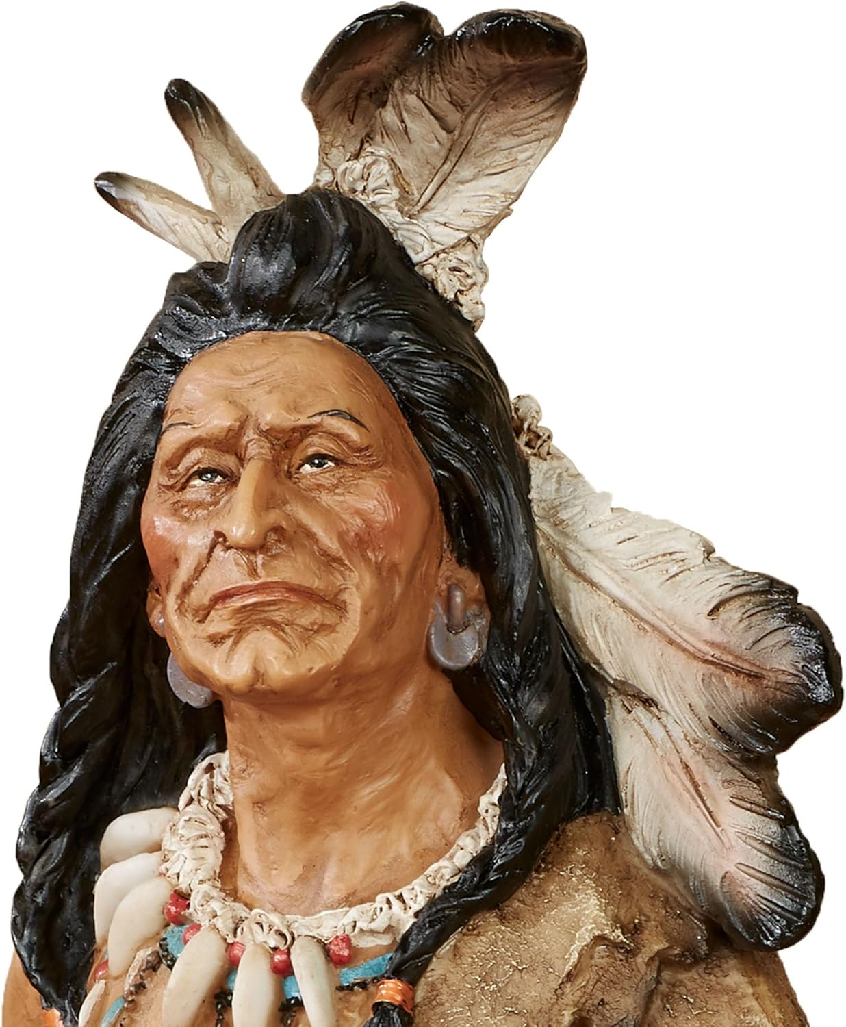 Textured Earth Tones Resin Warrior Table Sculpture