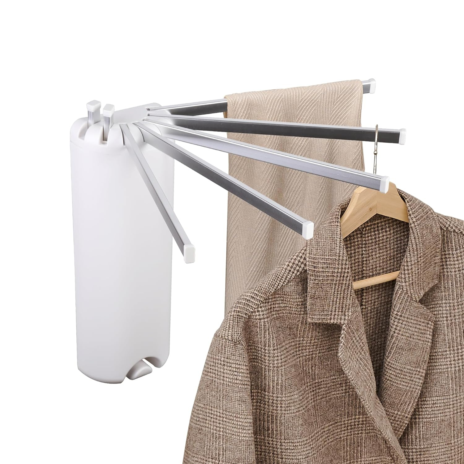 Wall Mounted Clothes Drying Rack - Foldable Tripod, Over The Door Rack for Laundry Bedroom, Household Aluminium