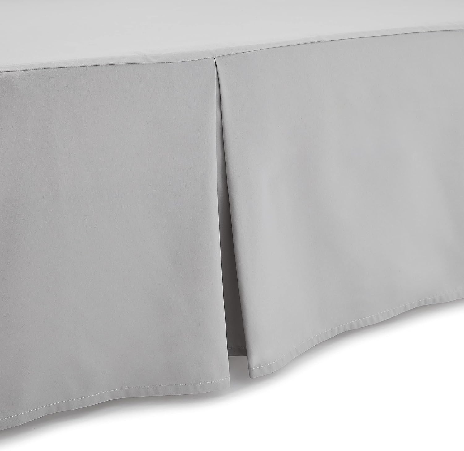 Amazon Basics Lightweight Pleated Bed Skirt, Full, Light Grey, Solid