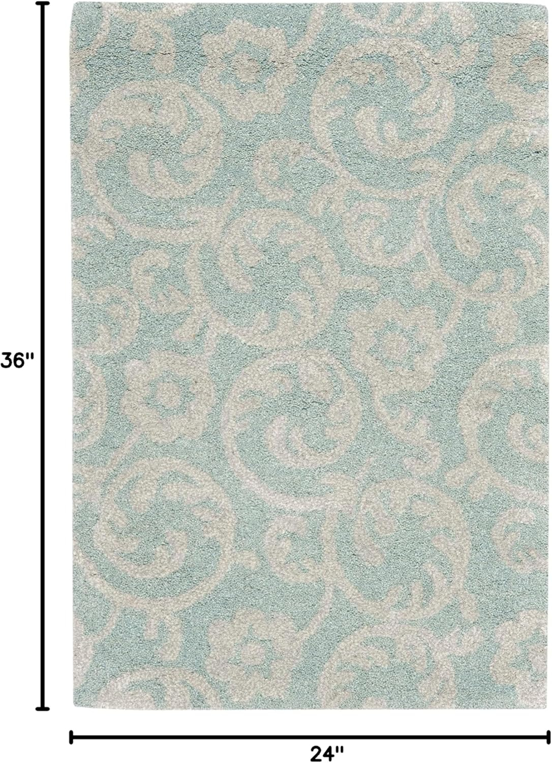 SAFAVIEH Soho Collection 2' x 3' Light Blue / Silver SOH415B Handmade Premium Wool & Viscose Accent Rug