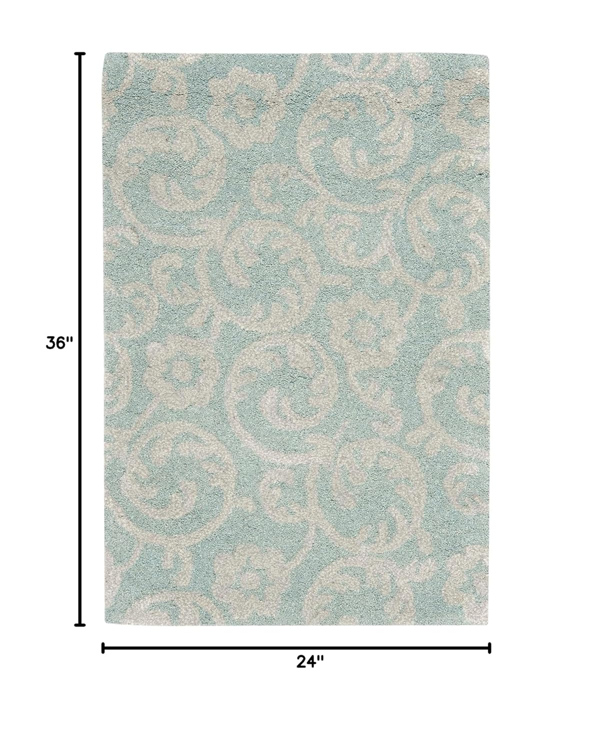SAFAVIEH Soho Collection 2' x 3' Light Blue / Silver SOH415B Handmade Premium Wool & Viscose Accent Rug