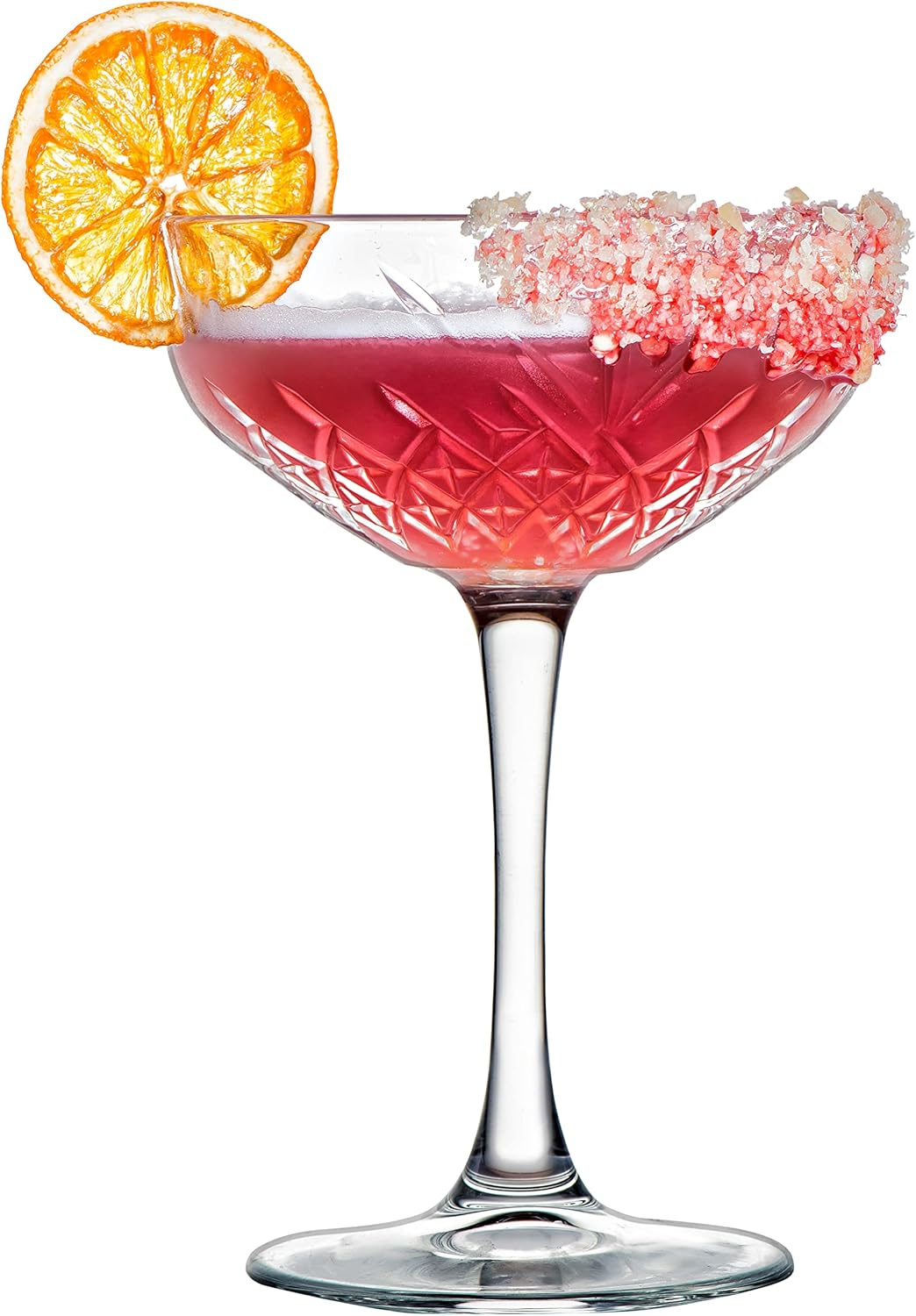 Pasabahce Coupe Cocktail Glasses Set Of 4 - Exclusive Martini, Margarita Glasses - Timeless Champagne Coupe Glasses - Crystal Design - 8.6 oz Long Stem Glassware