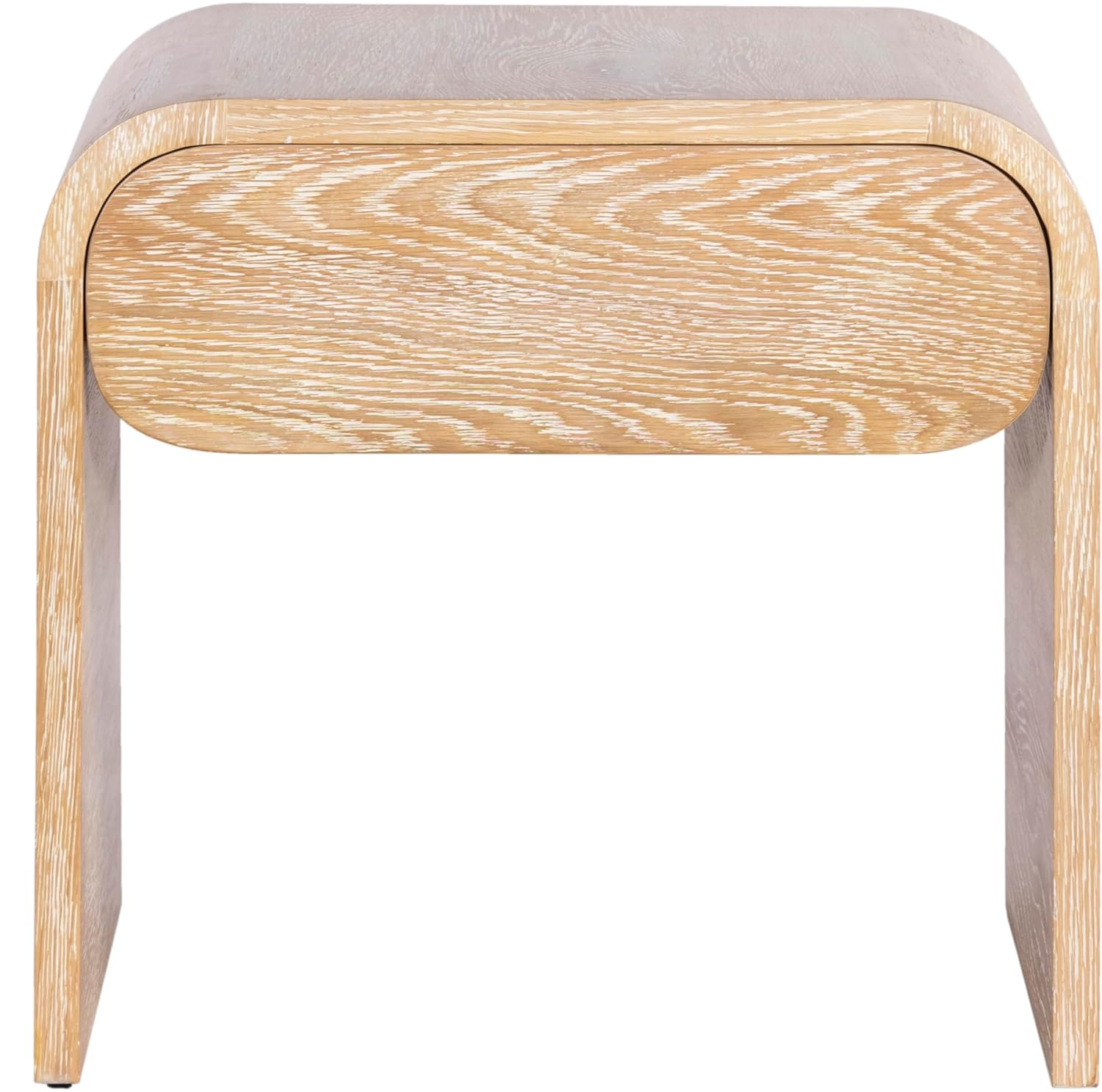 Cresthill Mid-Century White Oak 1-Drawer Nightstand