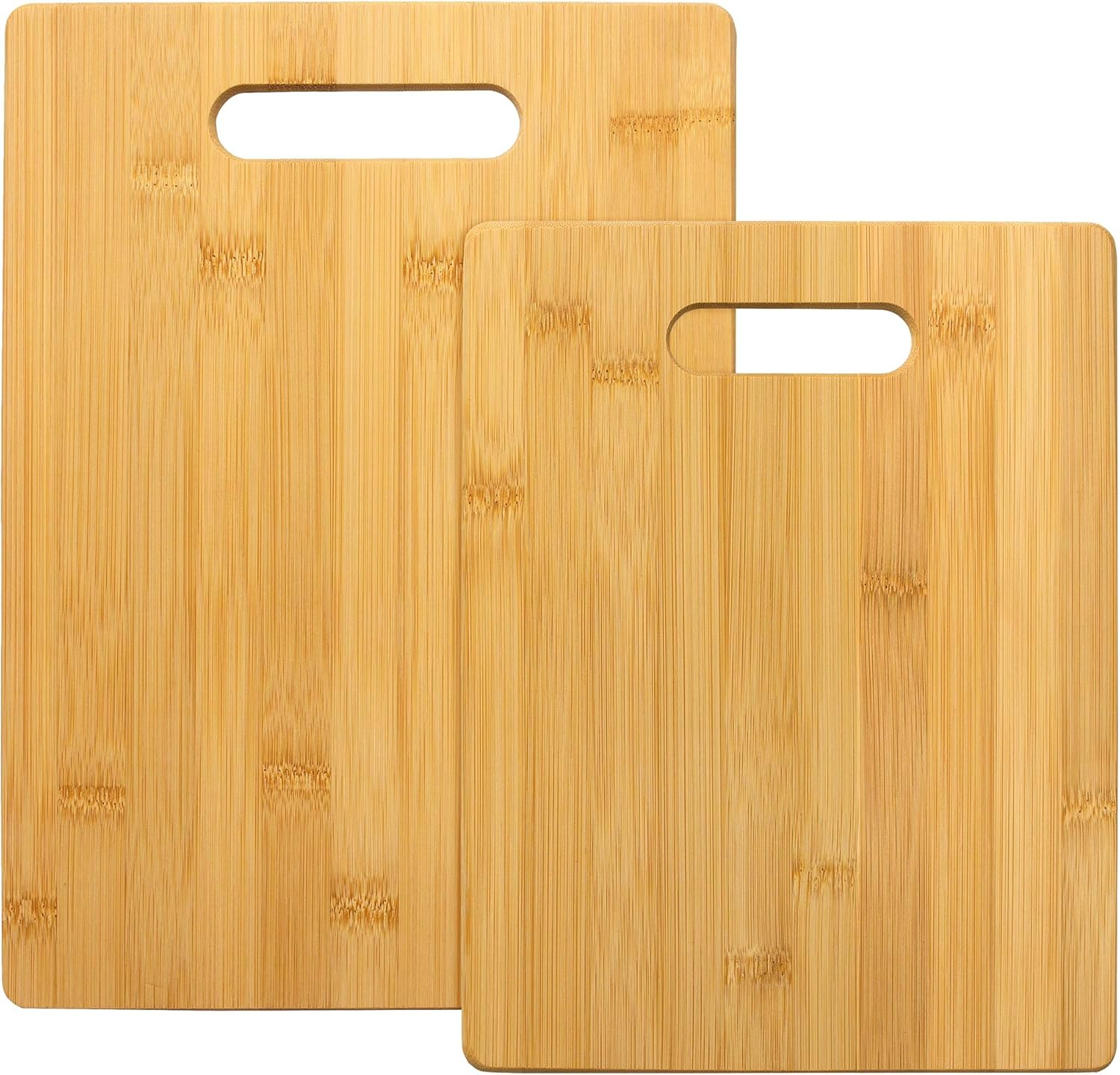 Natural Bamboo Rectangular Cutting Board Set, 2 Pieces