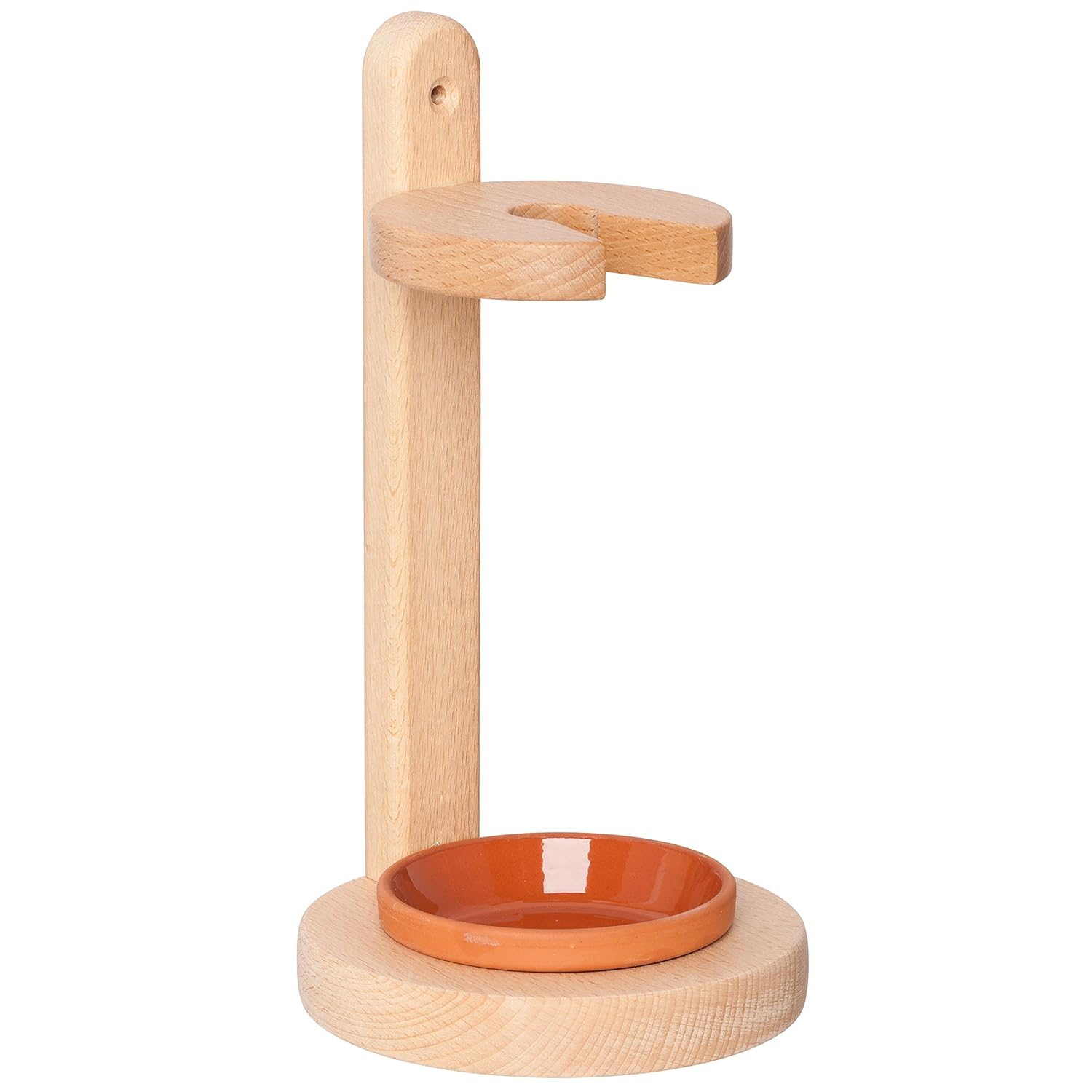 REDECKER Oiled Beechwood Toilet Brush Stand with Tampico Fiber Toilet Brush, 9-7/8 inches - Natural Bristles are Heat-Resistant and Retain Shape, Made in Germany - Wood Toilet Brush Set
