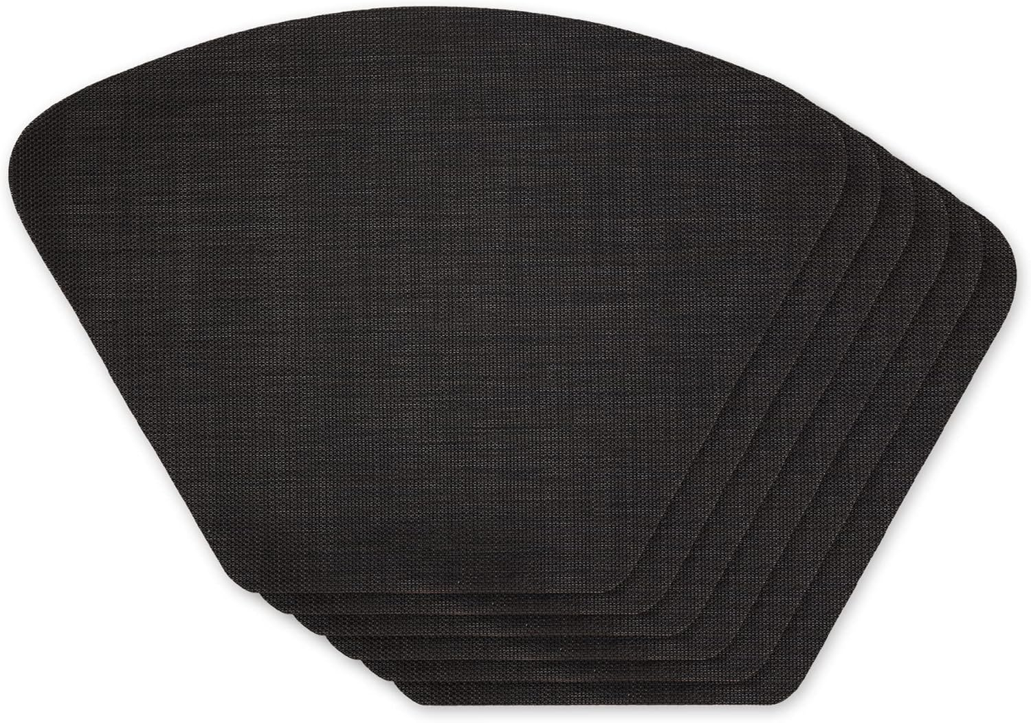 Black Solid Wedge Table Placemat (Set of 6)
