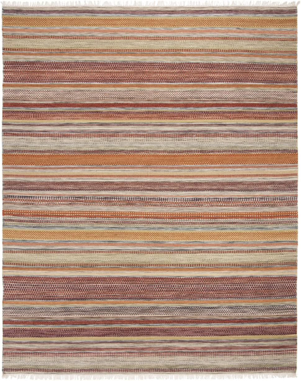 SAFAVIEH Striped Kilim Ethel Wool Area Rug, Beige, 9' x 12'
