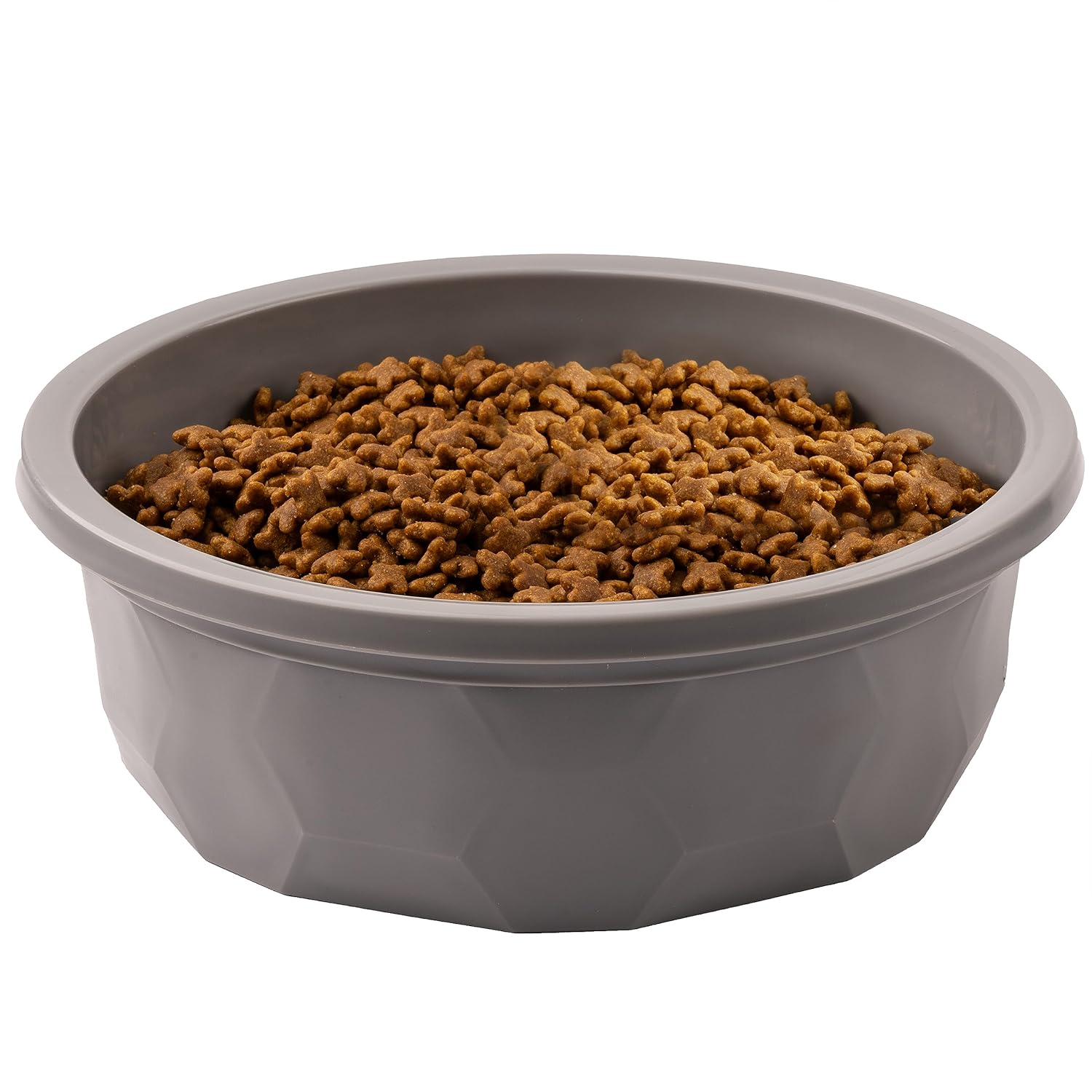 Leash Boss Extra Large Dog Bowl (112 oz) - Plastic Food & Water Feeder for Inside & Outside, Gray, Holds 14 Cups - Large Outdoor Dog Water Bowl - for All Breed Sizes, Durable, Dishwasher Safe