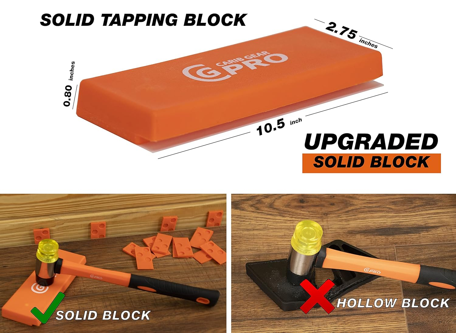Vinyl Floor Installation Kit | 44-Piece laminate Wood Flooring Tools with 40 Spacers | Heavy Duty Pull Bar and Tapping Block | Fiberglass Handle Mallet & Contour Gauge