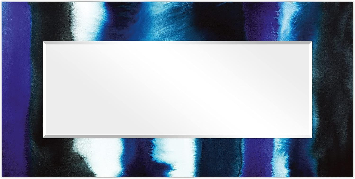 Empire Art Direct Run Off II Rectangular Beveled Mirror on Free Floating Reverse Printed Tempered Art Glass, 72" x 36" x 0.4", Ready to Hang