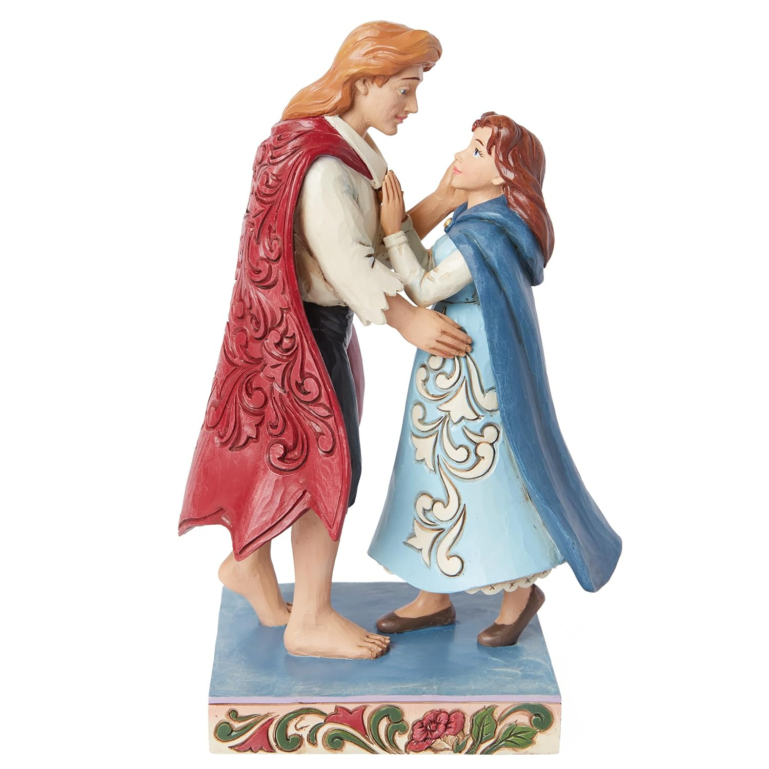 Hand-Painted Resin Belle and Prince Figurine, 7.87 Inch