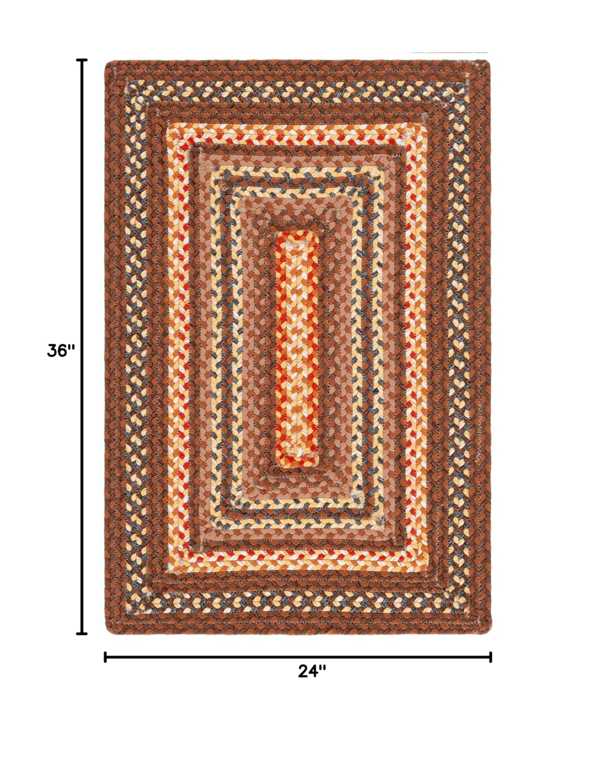 SAFAVIEH Braided Angel Bordered Machine Washable Reversible Area Rug, Brown/Light Brown, 2' x 3'