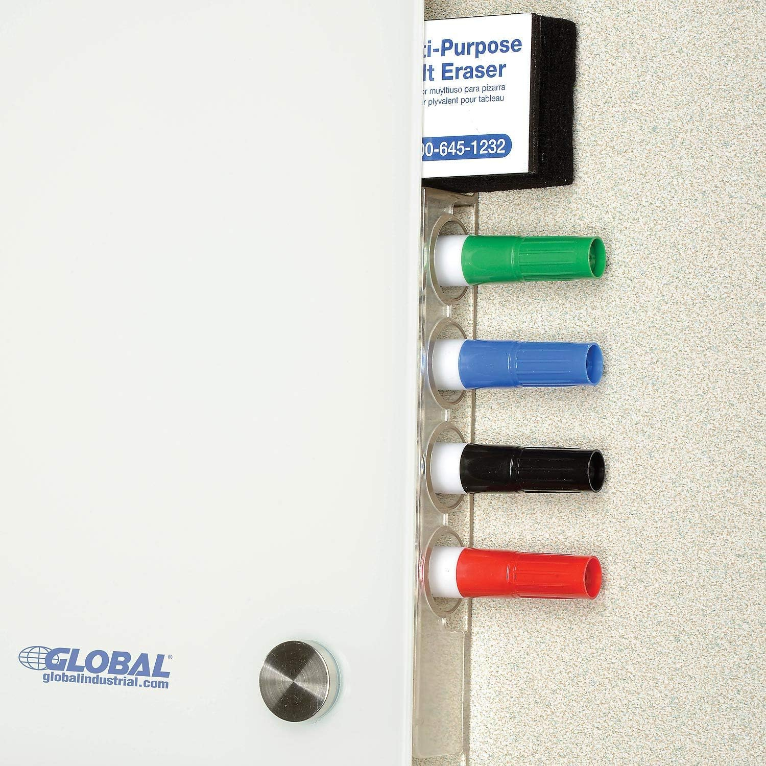 Global Industrial 695469 Magnetic Glass Whiteboard, 96 x 48 in. - White
