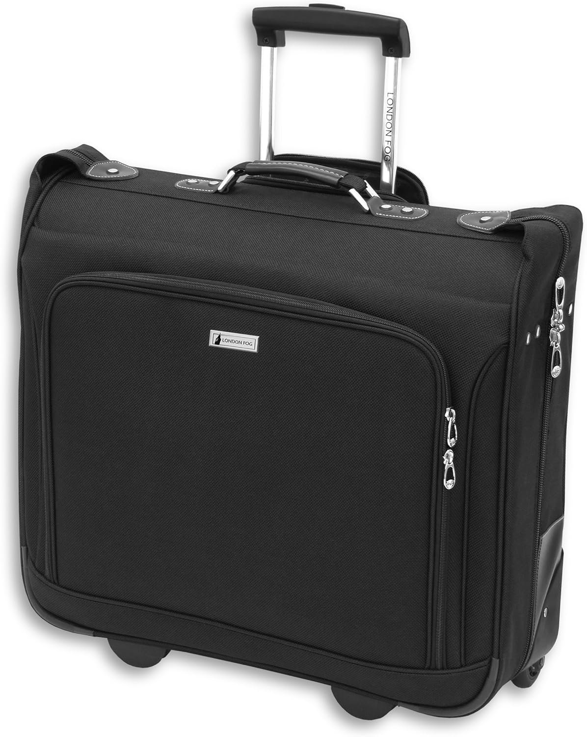 London Fog  Buckingham Black Polyester Rolling Garment Bag