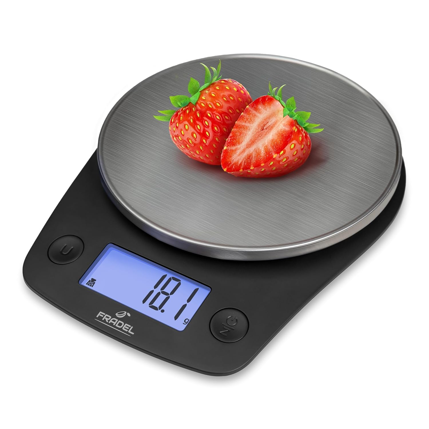 Fradel 0.1g Digital Kitchen Food Scale in Grams & Ounces - 11lb, for Cooking, Baking, Weight Loss - Square