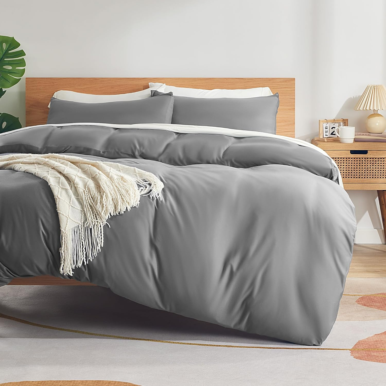 Gray Twin/Twin XL Ultra Soft Microfiber Duvet Cover Set