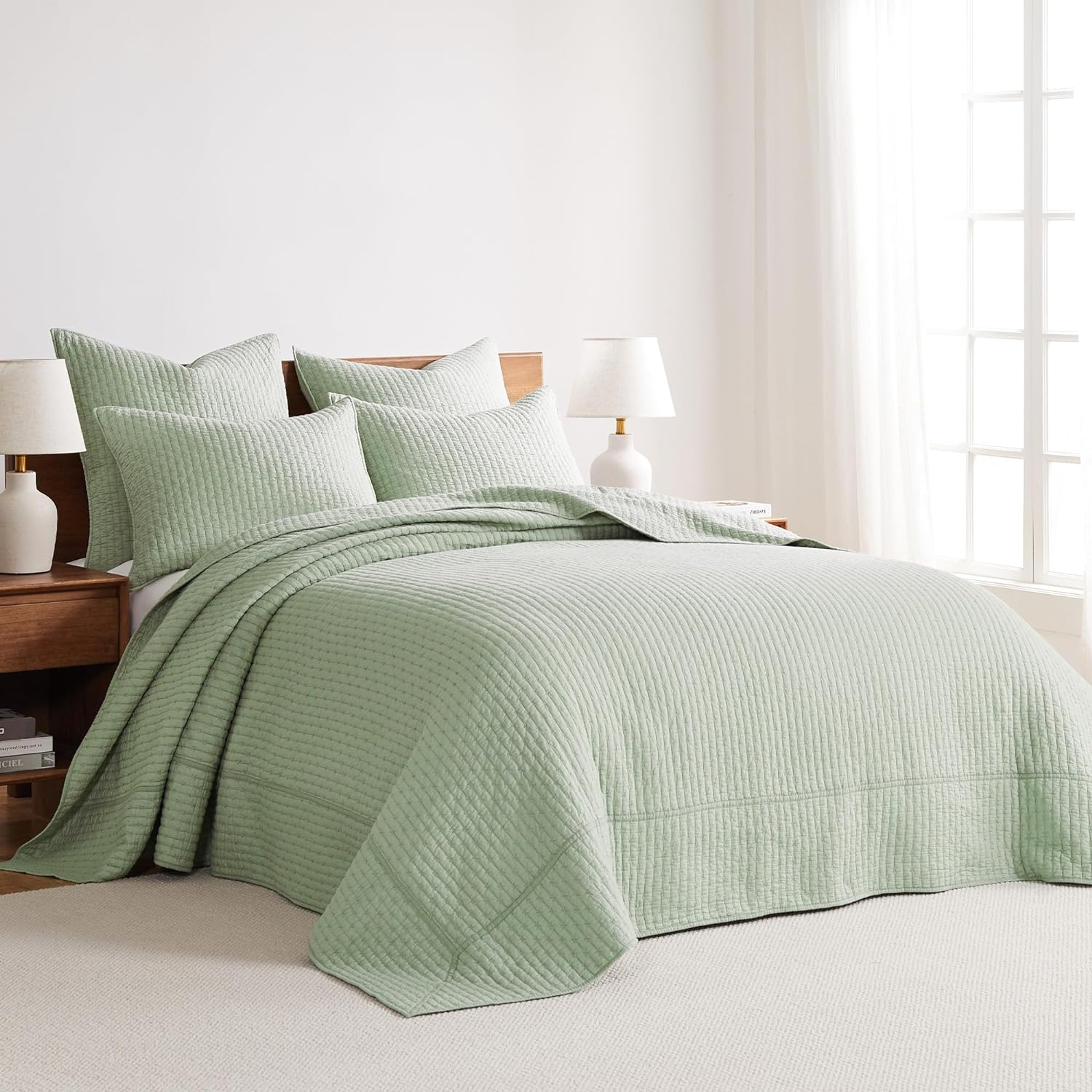 Cross Stitch Desert Sage Queen Bedspread Set - Levtex Home