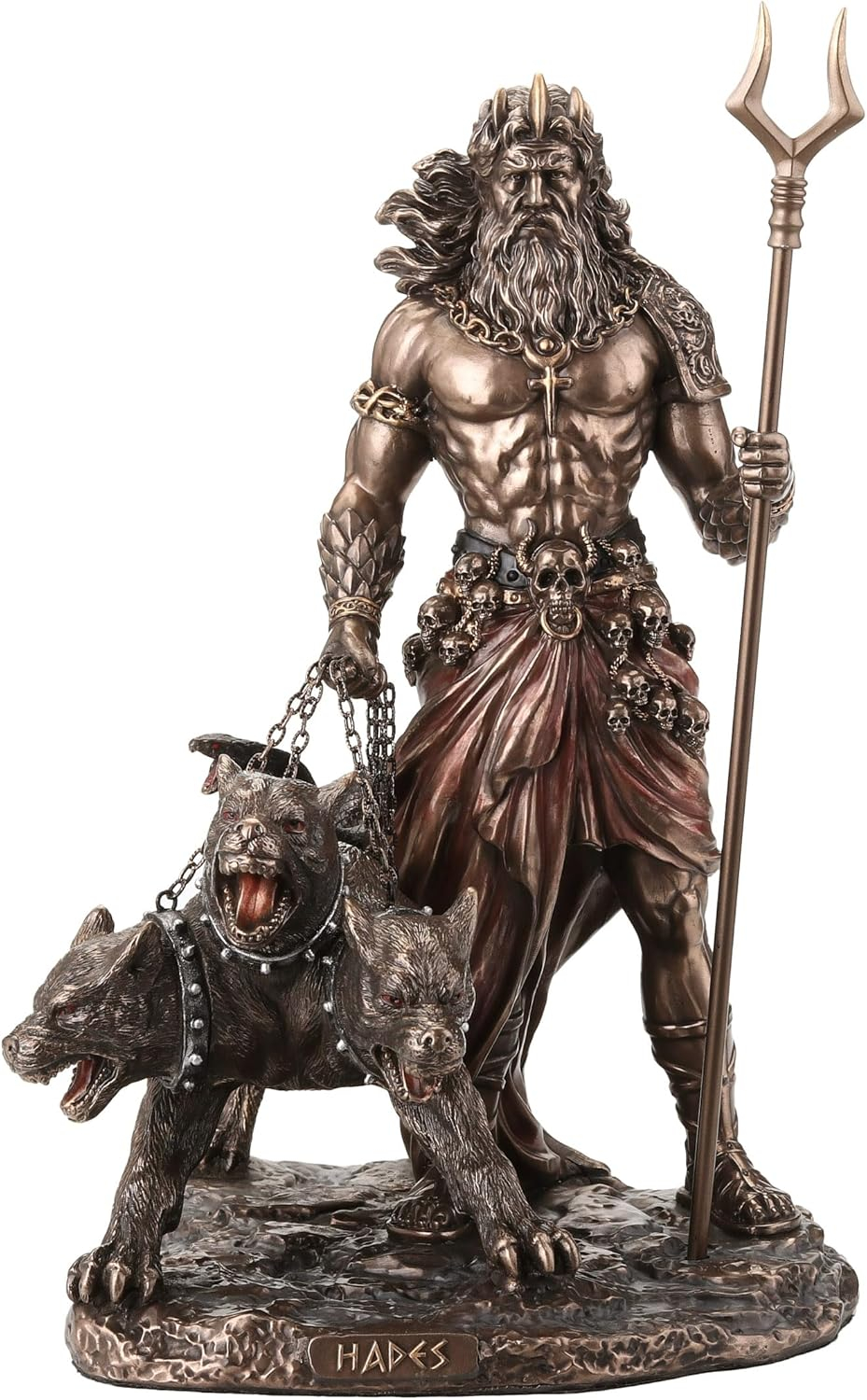 Veronese Design 9 7/8 Inch Hades Greek God of The Underworld with Cerberus Hound Cold Cast Resin Bronze Finish Sculpture