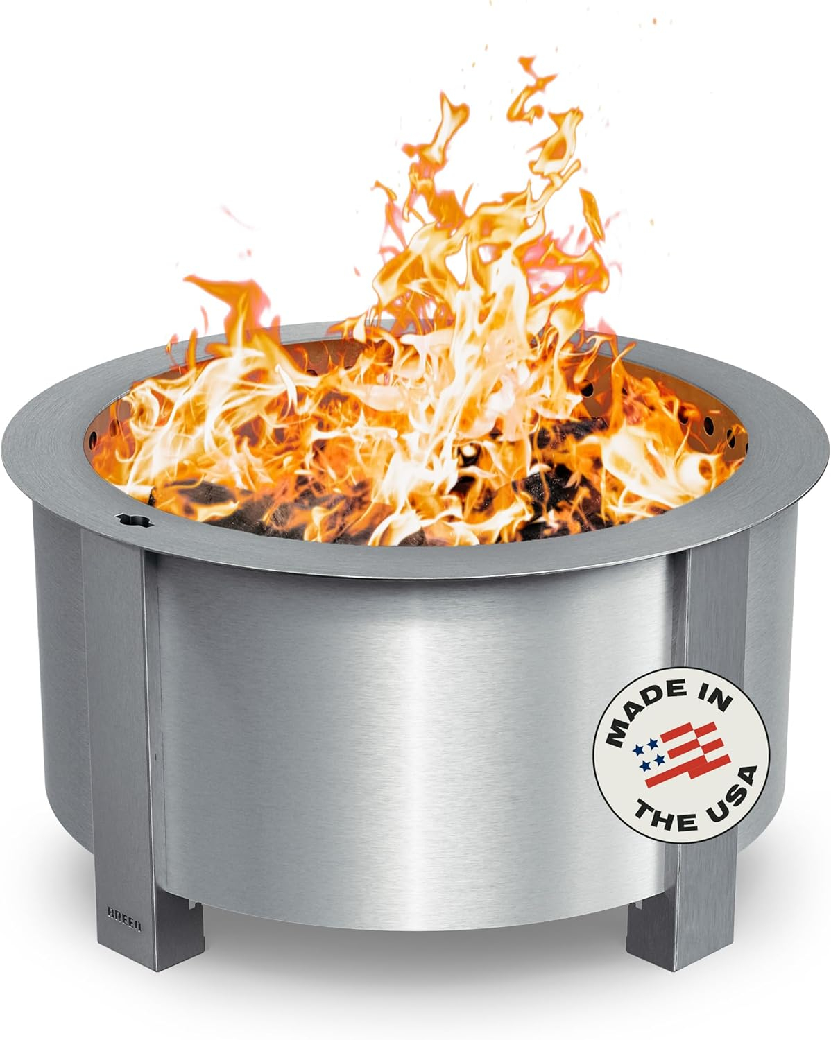 Breeo X Series 24 Stainless Smokeless Fire Pit 24 in. W Stainless Steel Outdoor Round Wood Fire Pit