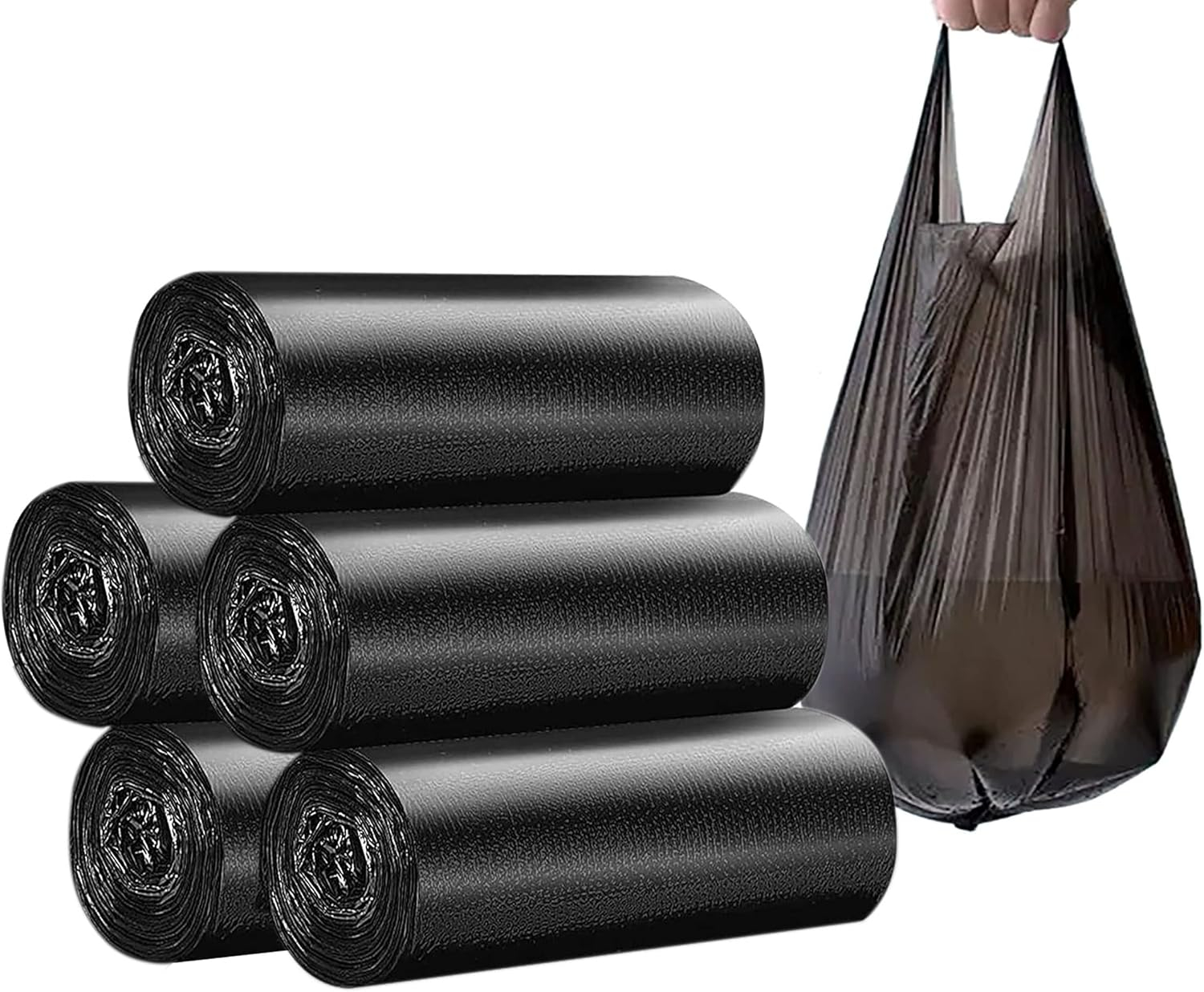Small Trash Bags,5 Rolls 46x60 Cm 100 PCS 4 Gallon Garbage Bags, For Kitchen Bathroom Bedroom Office Use