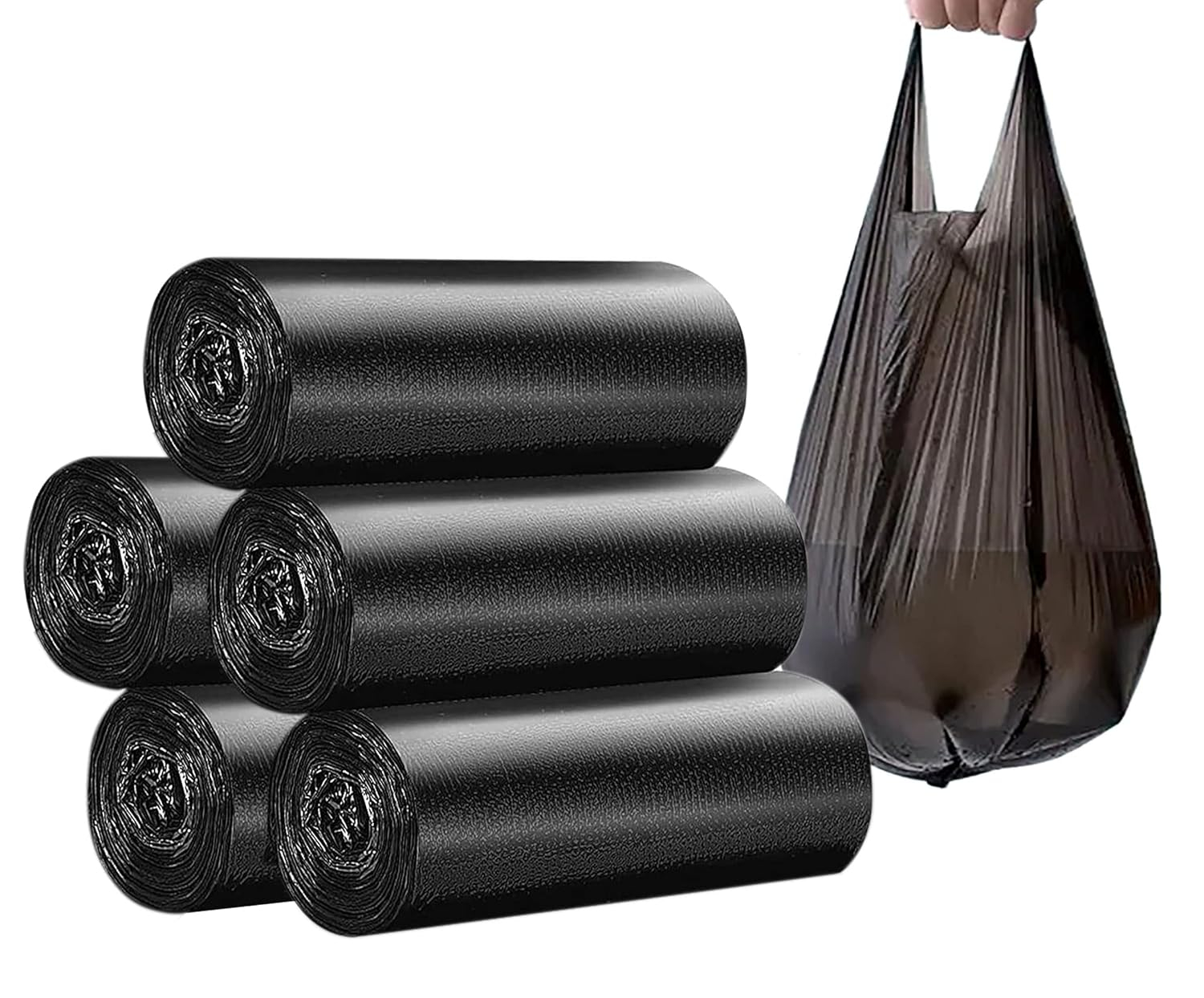 Small Trash Bags,5 Rolls 46x60 Cm 100 PCS 4 Gallon Garbage Bags, For Kitchen Bathroom Bedroom Office Use