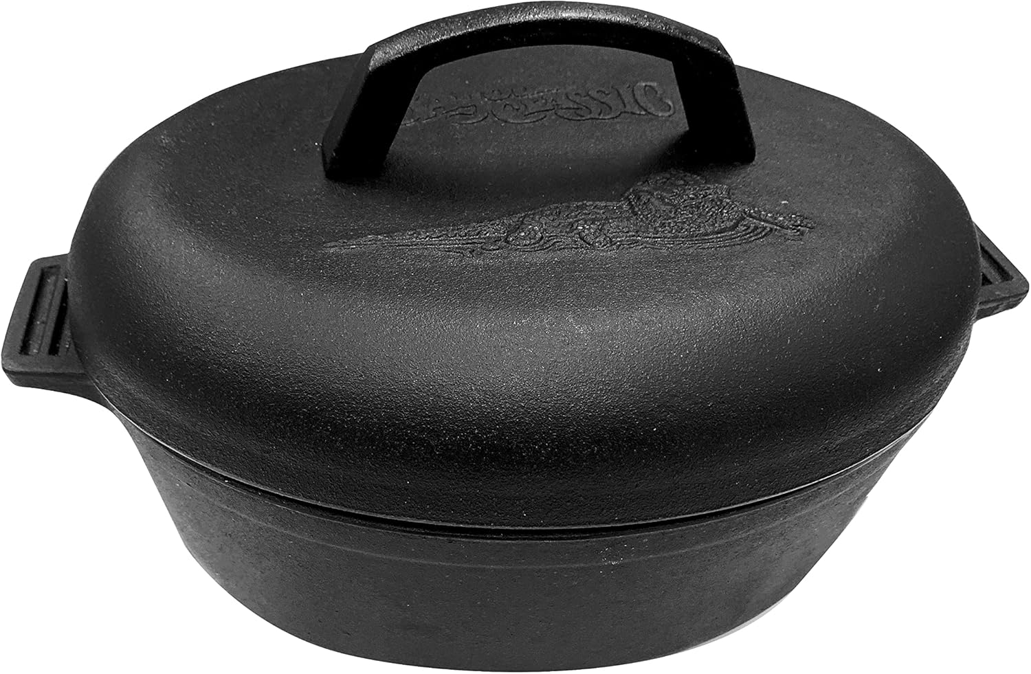 Bayou Classic 7415 6 Qt. Oval Cast Iron Roaster Pot with Lid and Handles