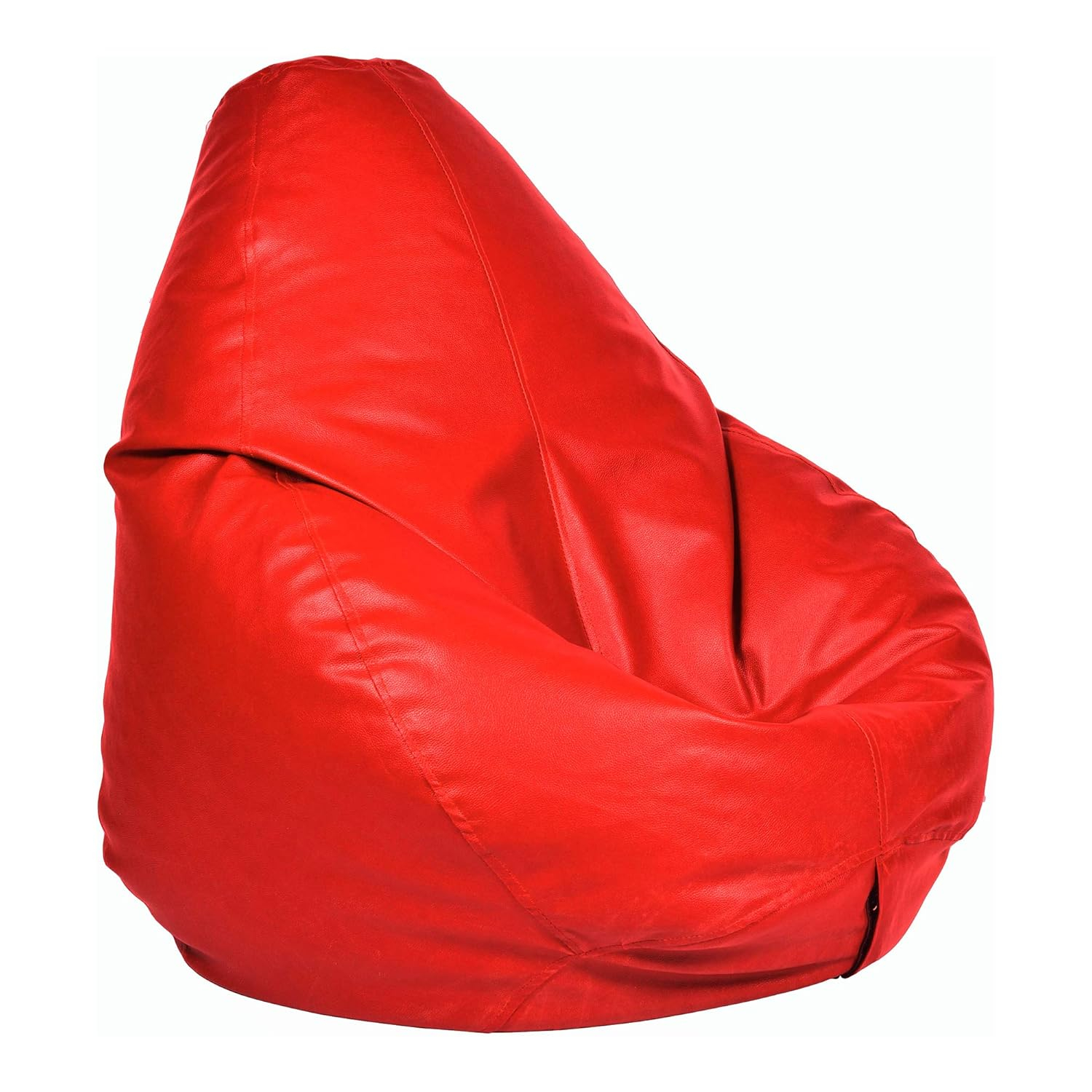 Ample Decor Bean Bag Cover (Filler Not Included), Plush Toys Storage Soft Leatherette, Durable Construction Sturdy Zipper, Ideal for Children and Teenagers - Red