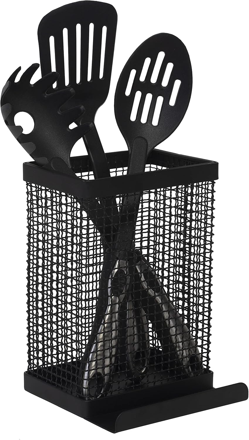 Kitchen Details Industrial Collection Tablet and Utensil Holder in Matte Black