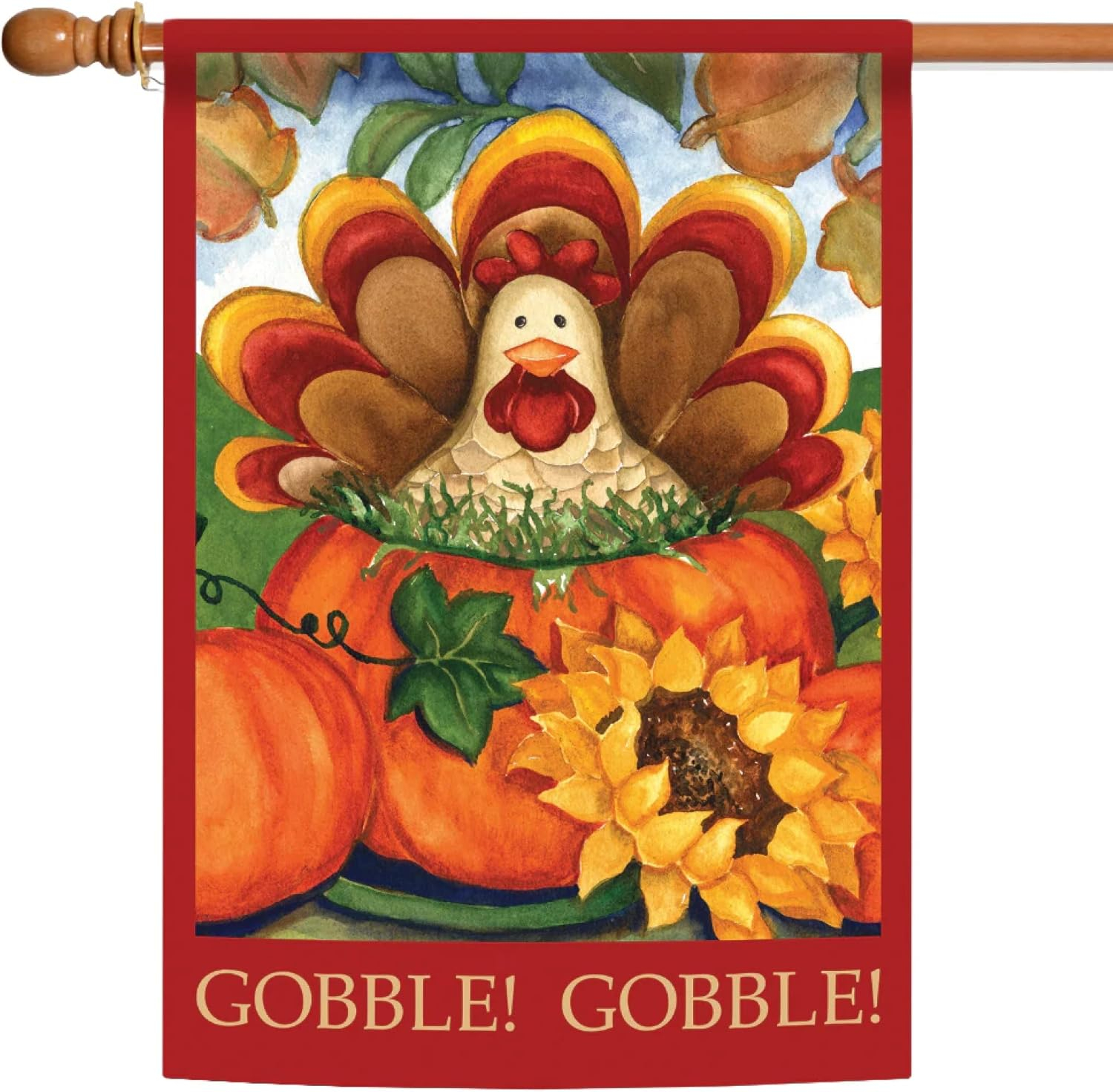 Toland Home Garden 28x40 Inch Double Sided Garden Flag Thanksgiving Flag, Autumn Turkey Fall Thanksgiving Garden Flag House Flag For Outdoor Yard Decoration
