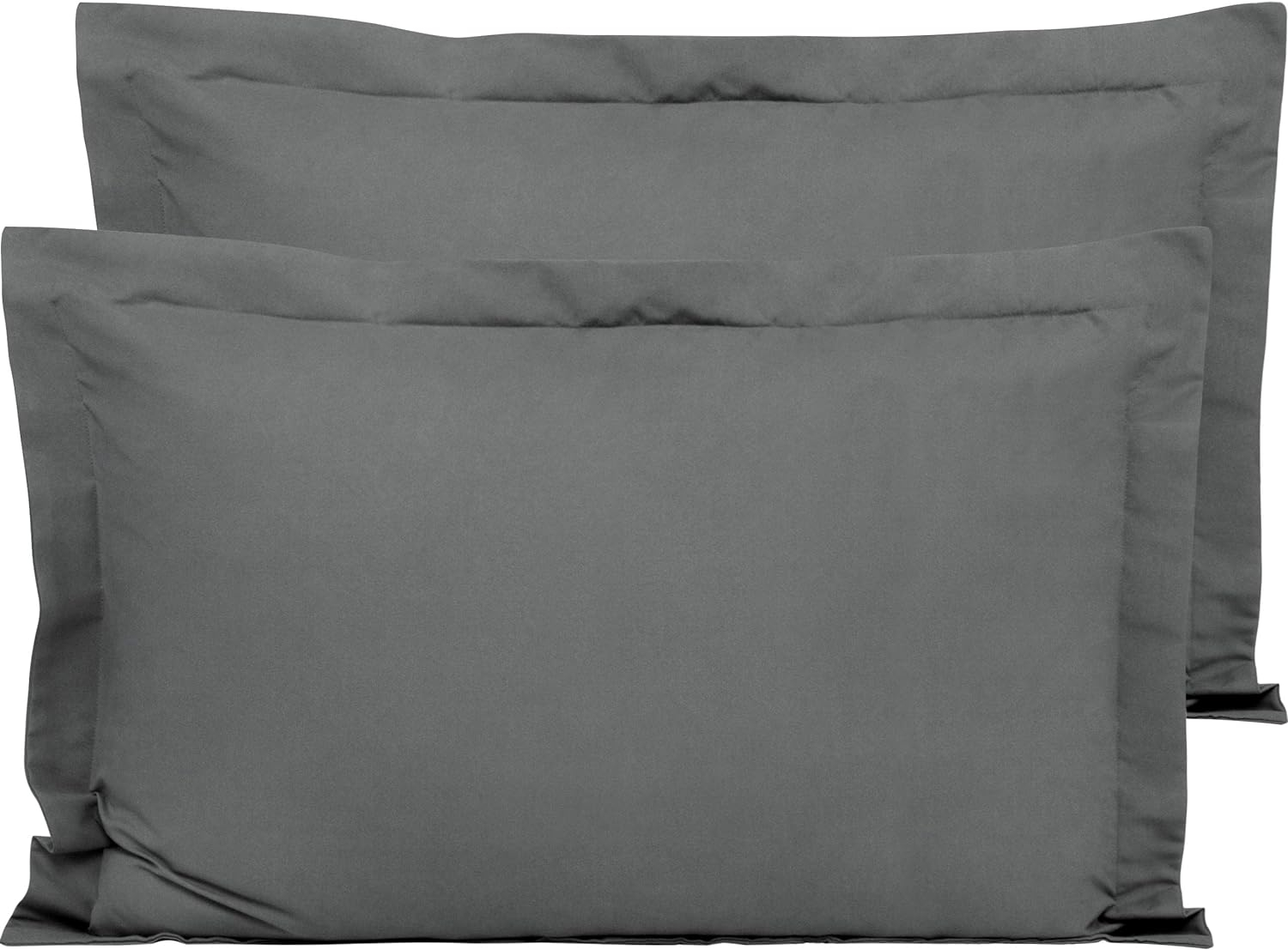Flxxie Ultra Soft Microfiber Pillow Shams Set of 2, King 20" x 36", Dark Gray
