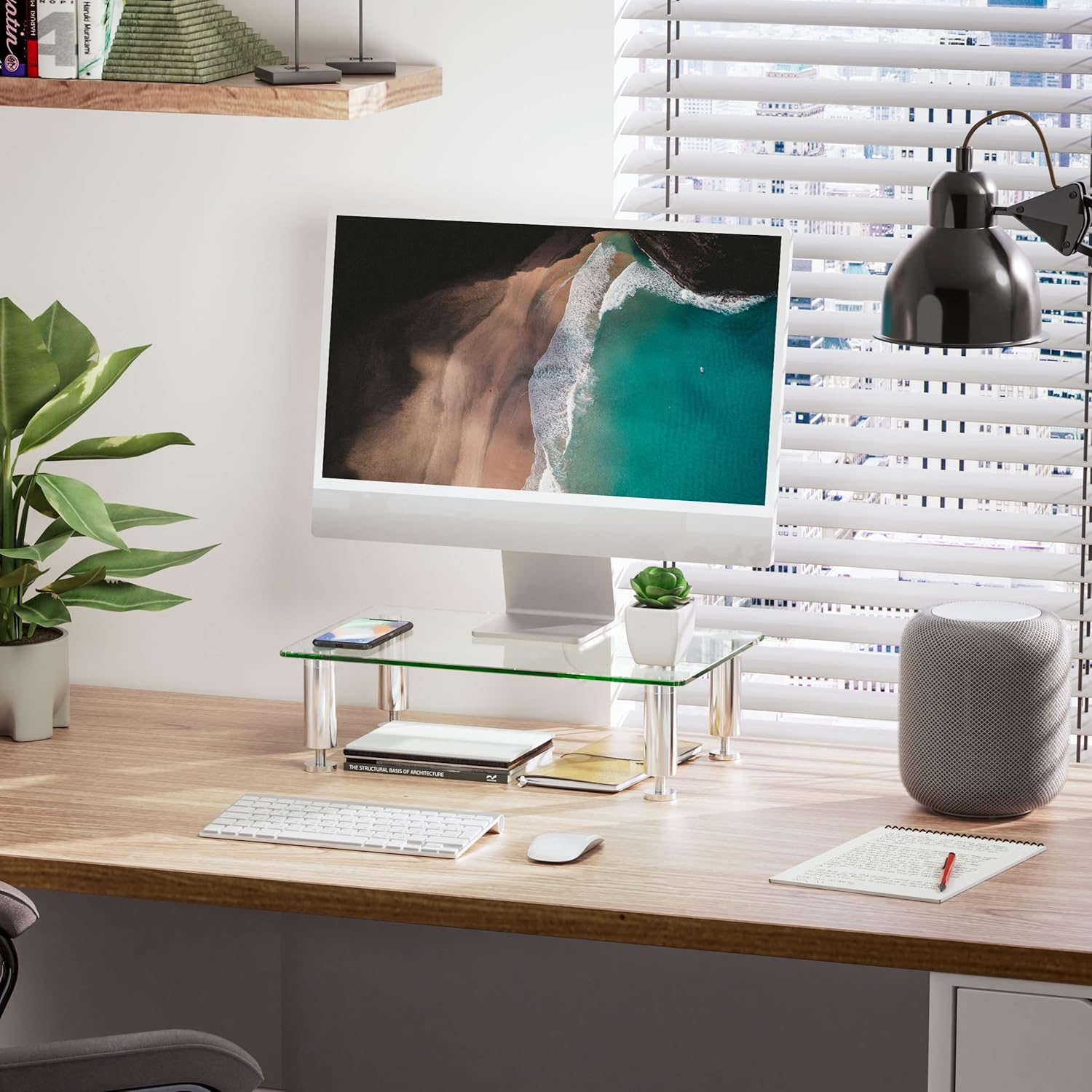 FITUEYES Computer Monitor Stand Desktop Riser for Xbox One/Component/Flat Screen DT103801GC