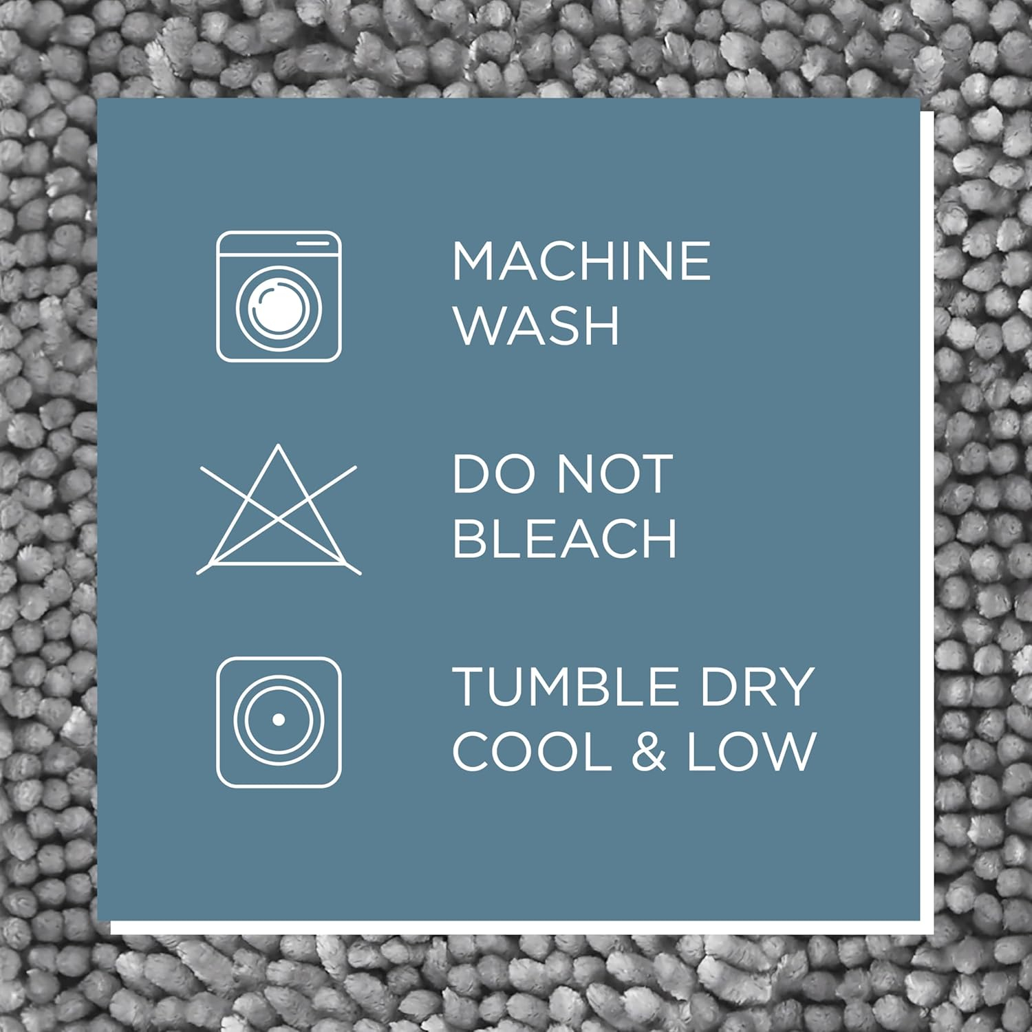 TOWN & COUNTRY BASICS Spa Step Noodle Solid Bathroom Toilet Lid Cover, Plush, Soft, and Absorbent, Machine Washable, Light Grey, 18.5"x19.6"