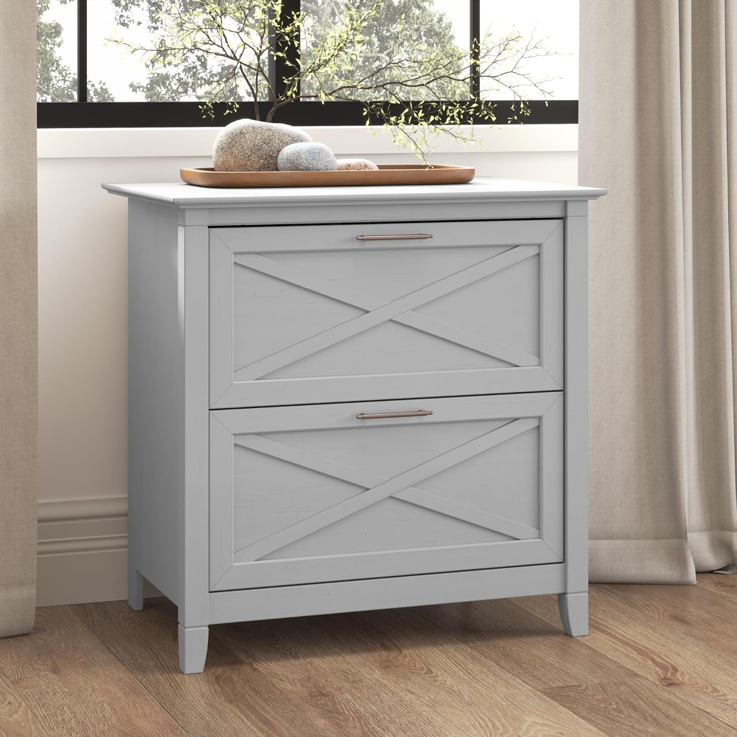 Bush Furniture Key West Lateral File Cabinet, 2 Drawer, Cape Cod Gray