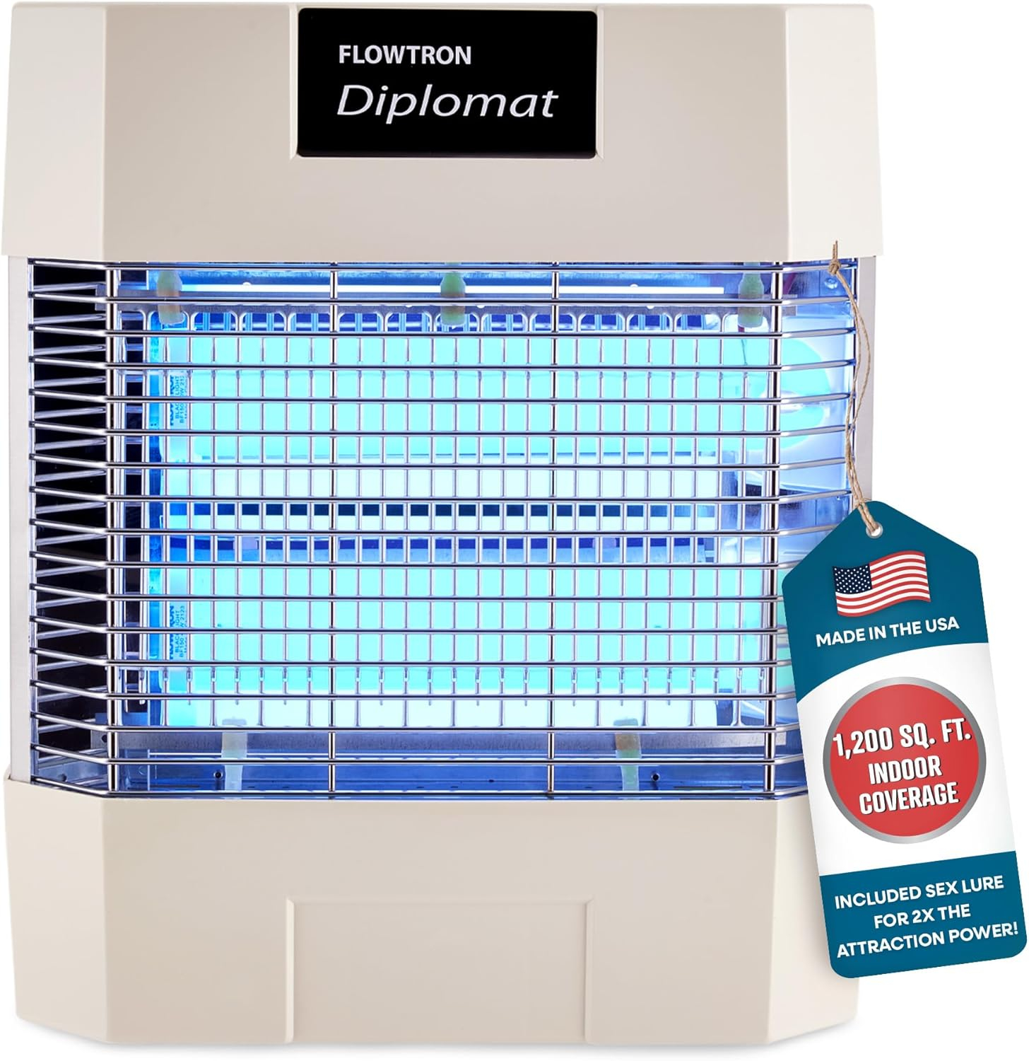 Flowtron Diplomat Indoor Bug Zapper, 1200 Sq Ft Electric Fly & Insect Killer W/80W UV Light & More